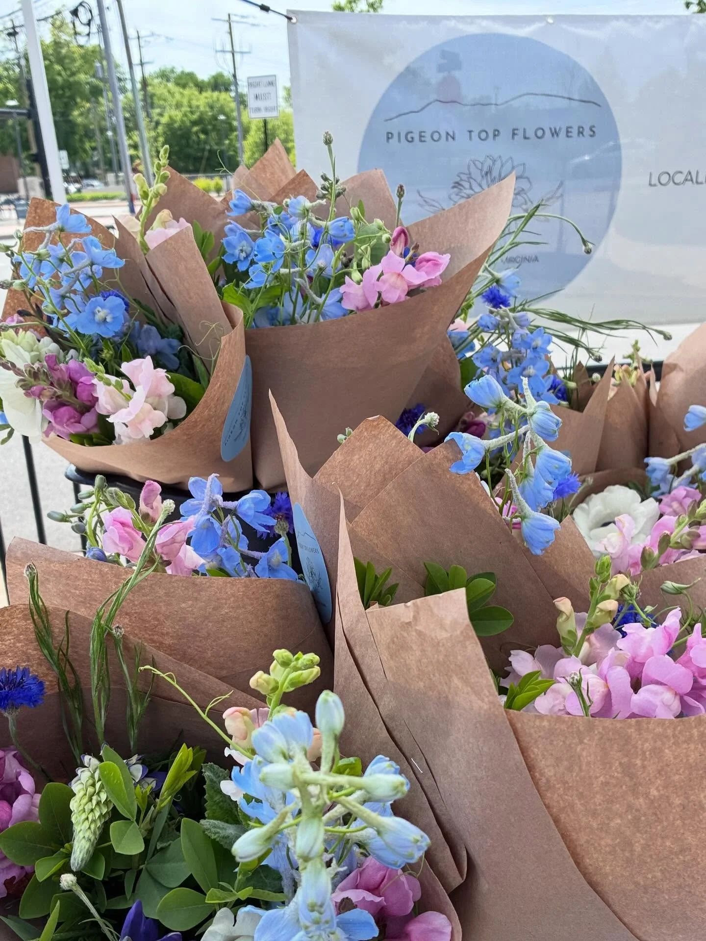 It&rsquo;s CSA + @littlemarketatlampocville today! It&rsquo;s the last week of our Early Spring Bouquet CSA and we have lots of lovely bouquets and jars and all the dahlia tubers for your mamas/mom friends. I&rsquo;m just here with my tiny assistant/