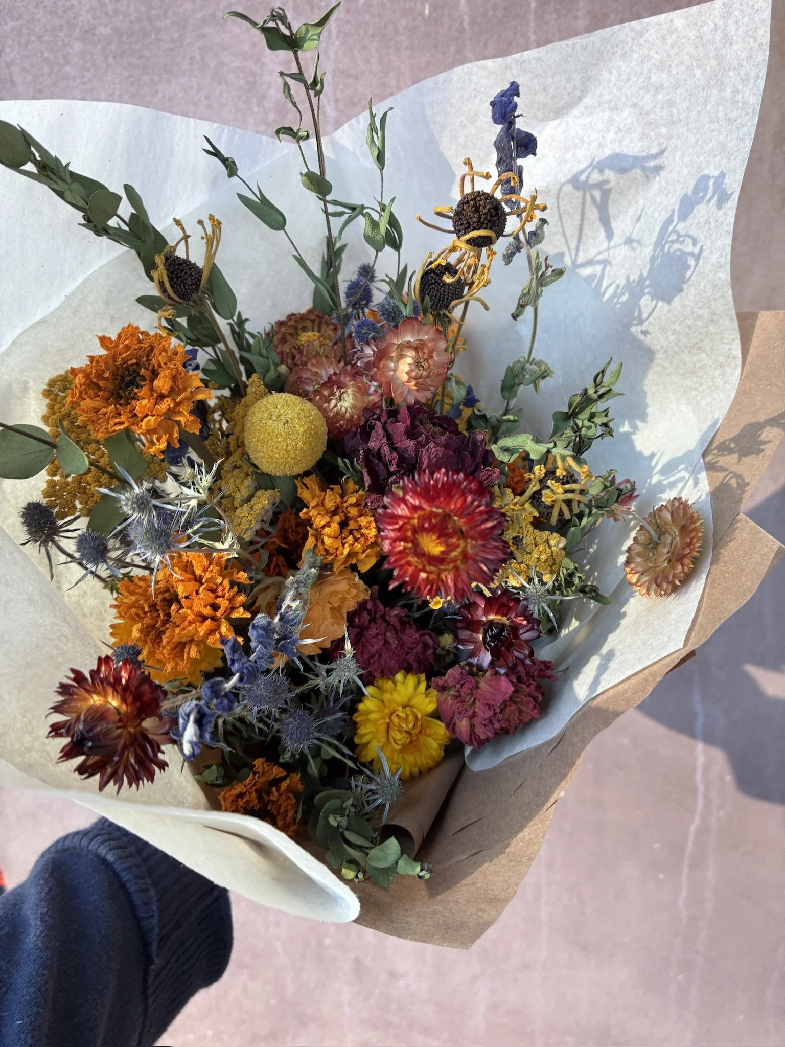 Everlasting Flower Bouquet in Bright Colors