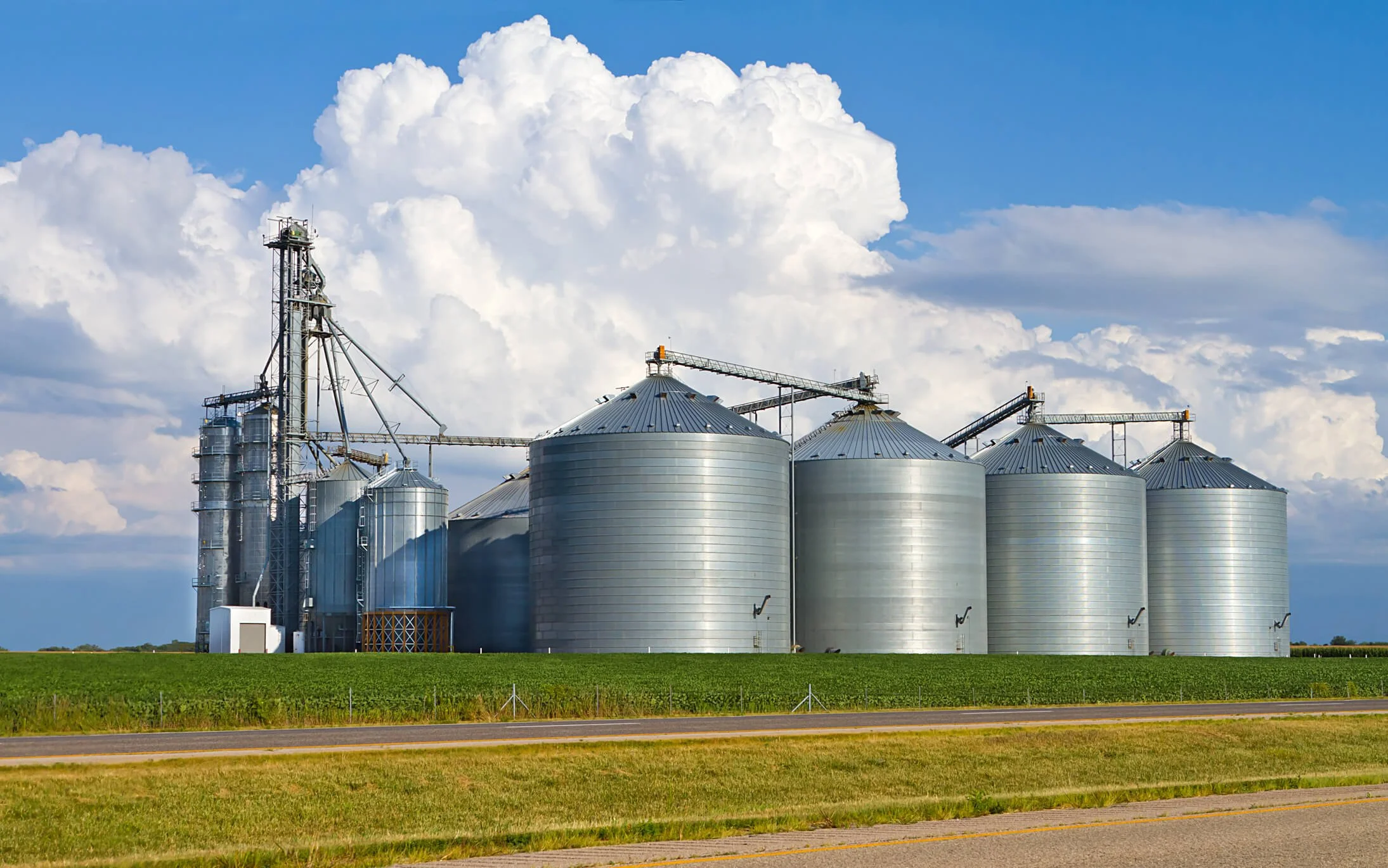 Grain storage silos, elevators, dryers and animal feed processing.