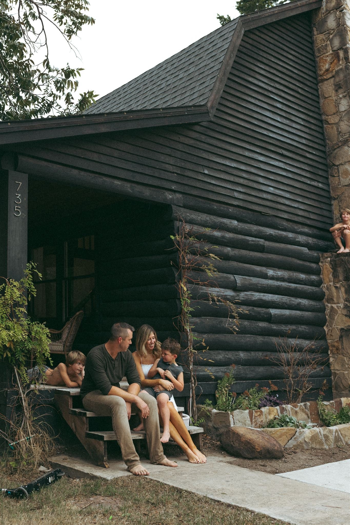  family outside of their home in Allen, Texas with a Dallas family photographer 