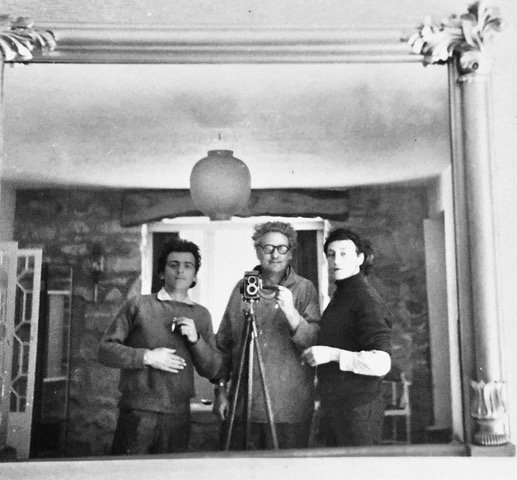 Brian Wall, Denis Mitchel, and  Benjamin in Lower Trewyn House, 1960. Photo: Denis Mitchell