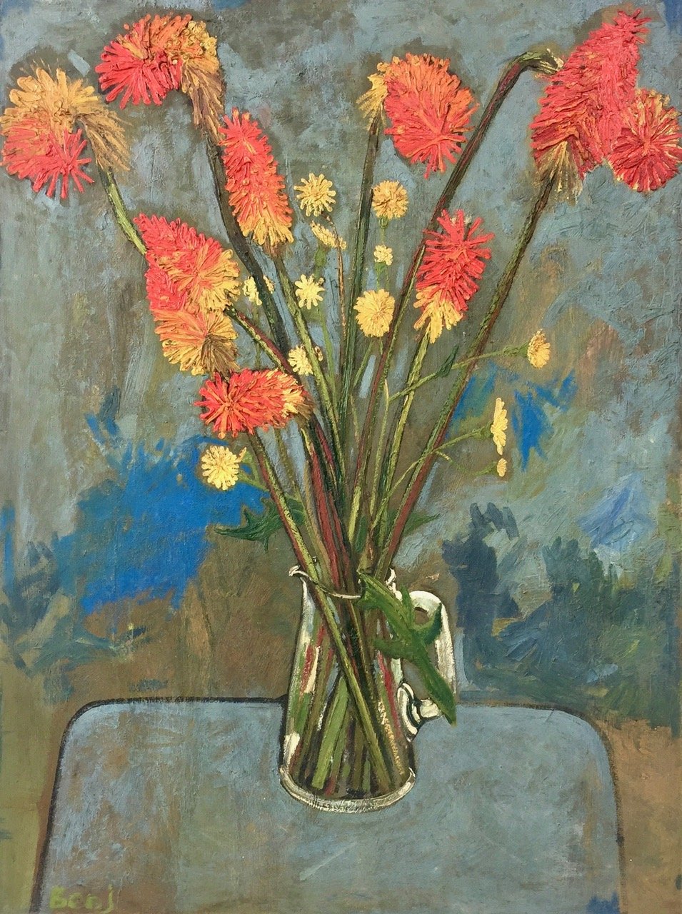 Red Hot Pokers, 1955, oil, an early Benjamin painting