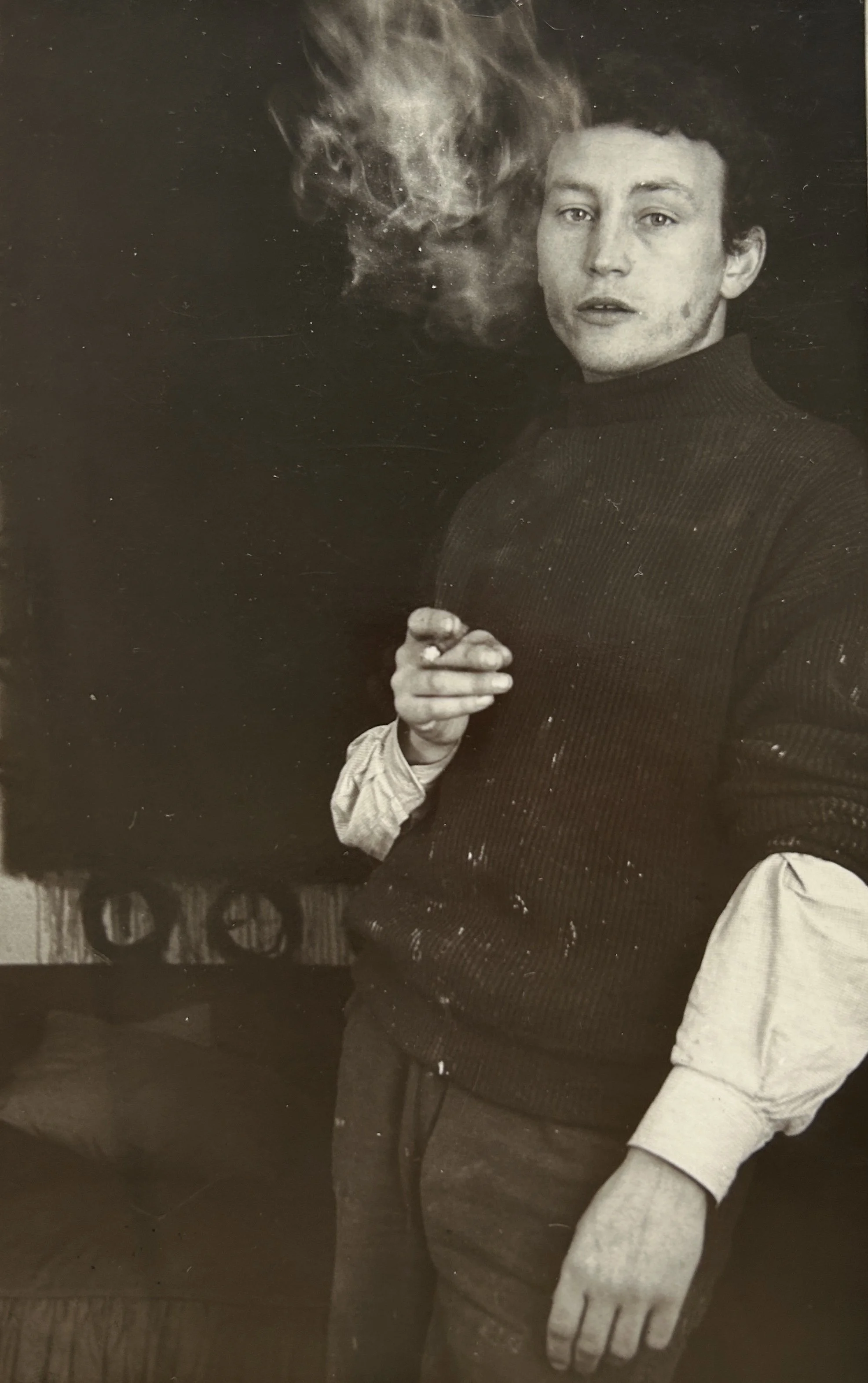 Pretending to smoke. Photo: Dennis Mitchell, 1960