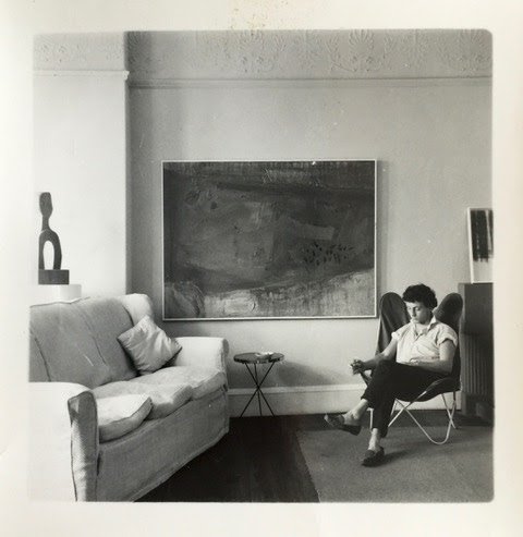 Benjamin with his painting in John Milne’s Upper Trewyn House, St. Ives, 1960