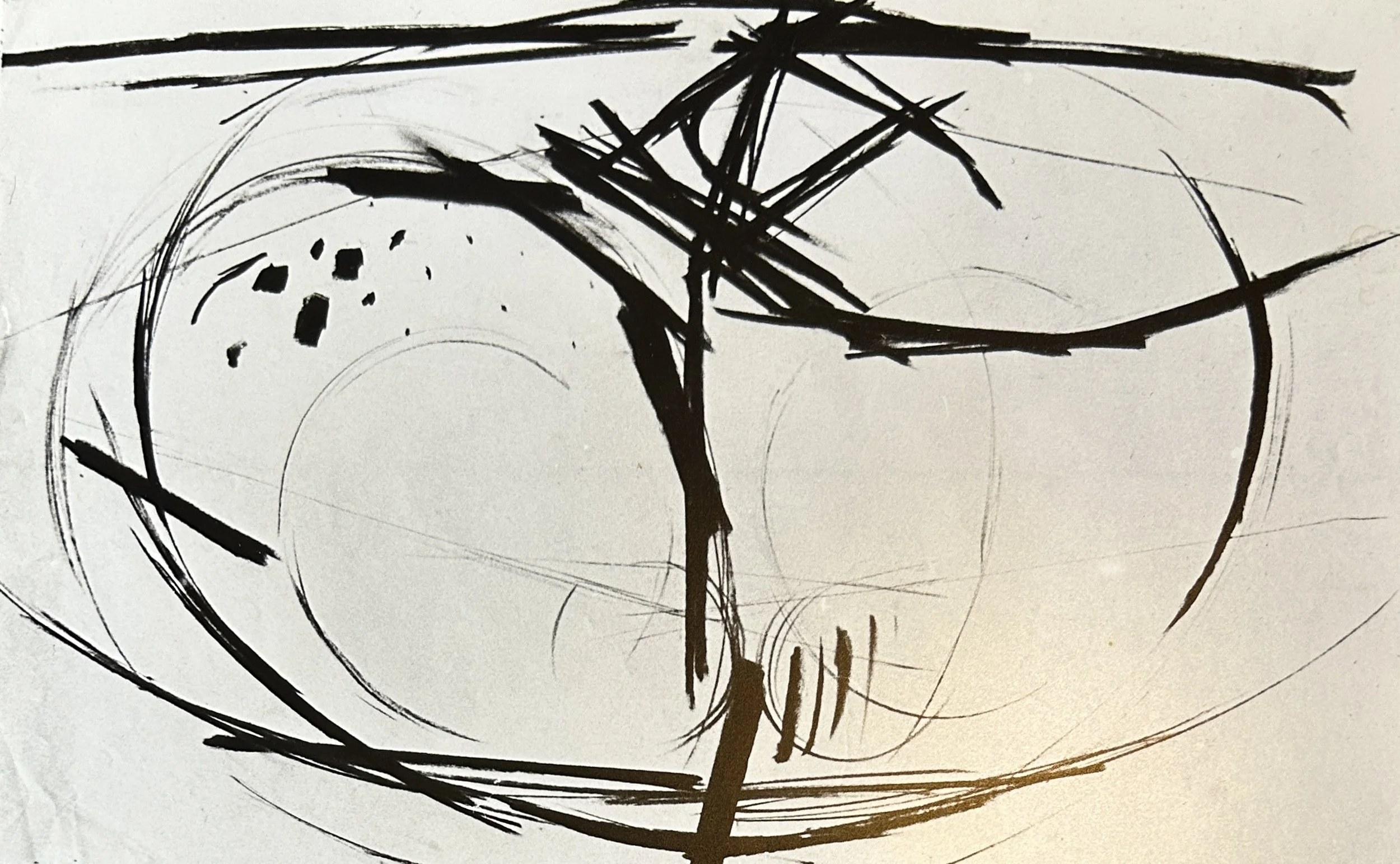 Mixed media drawing, Paris, 1958