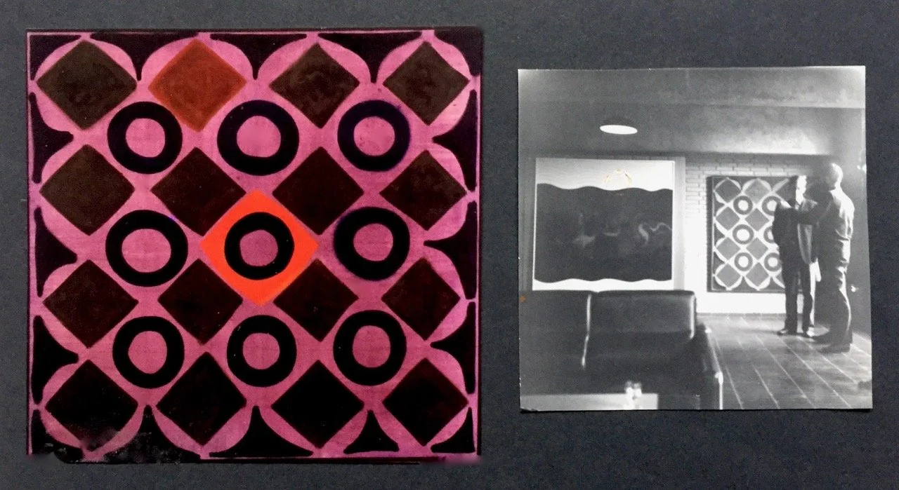Saracini, 1962 (above),  St. Catherine’s College,1964 (right). Writer/critic Oliver Bradbury and the gallery director