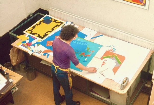 Anthony working with Kevin Harris, Calvert Studios, 1970s