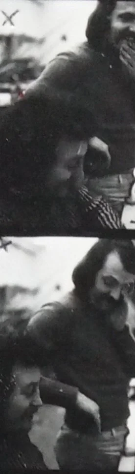 Benjamin and Kevin Harris at Calvert Street Studio, Southbank, London, 1970s