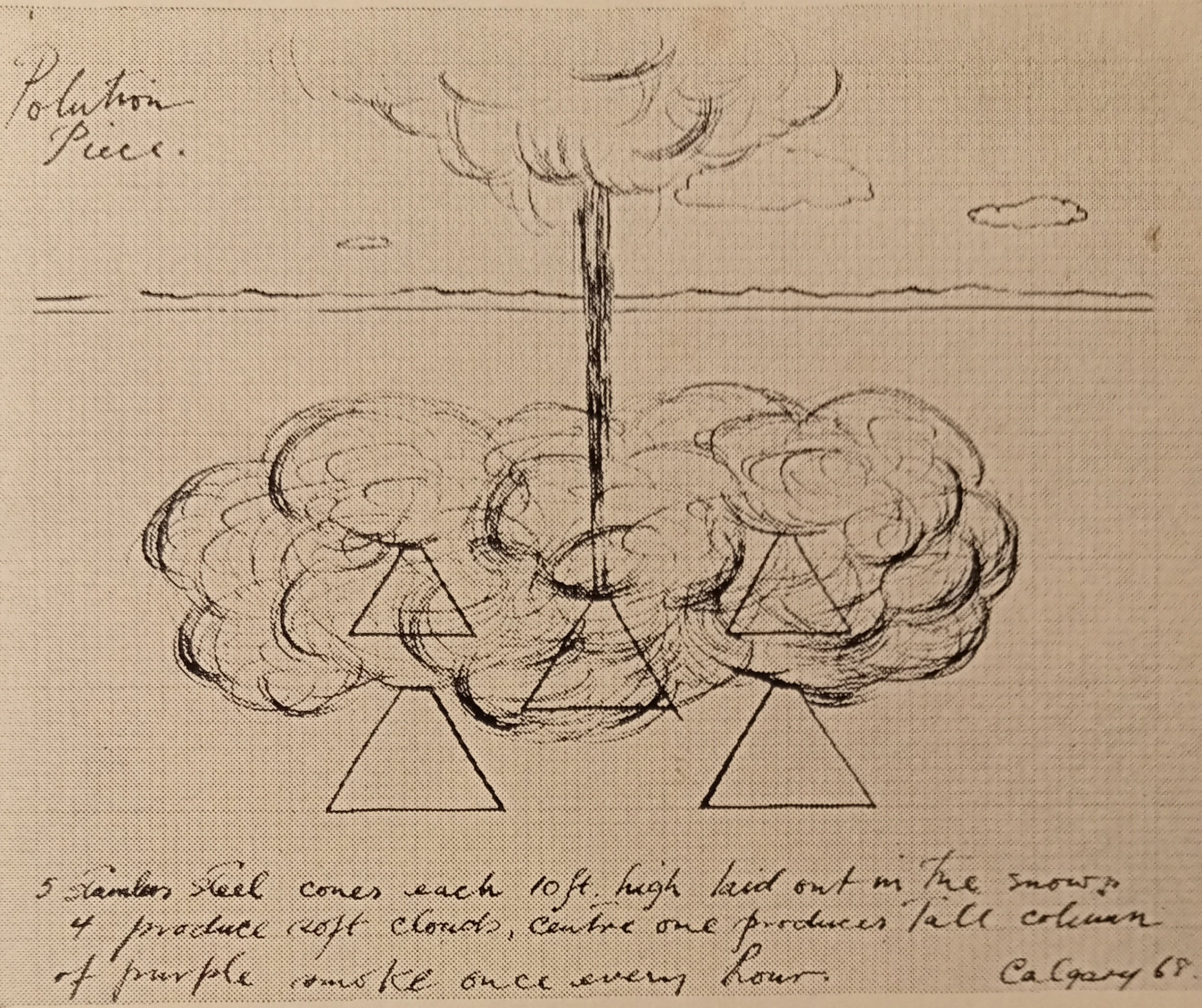 Pollution piece, 1968, pencil