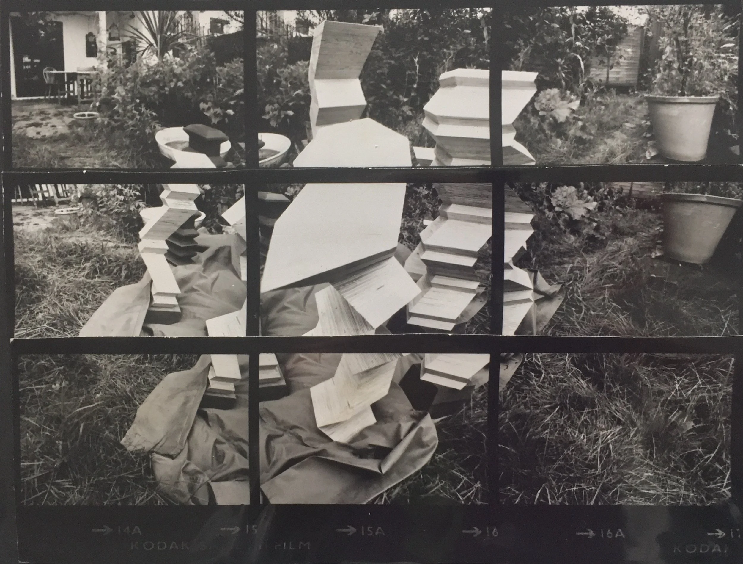 Nine-photo collage by David Wright, 1977