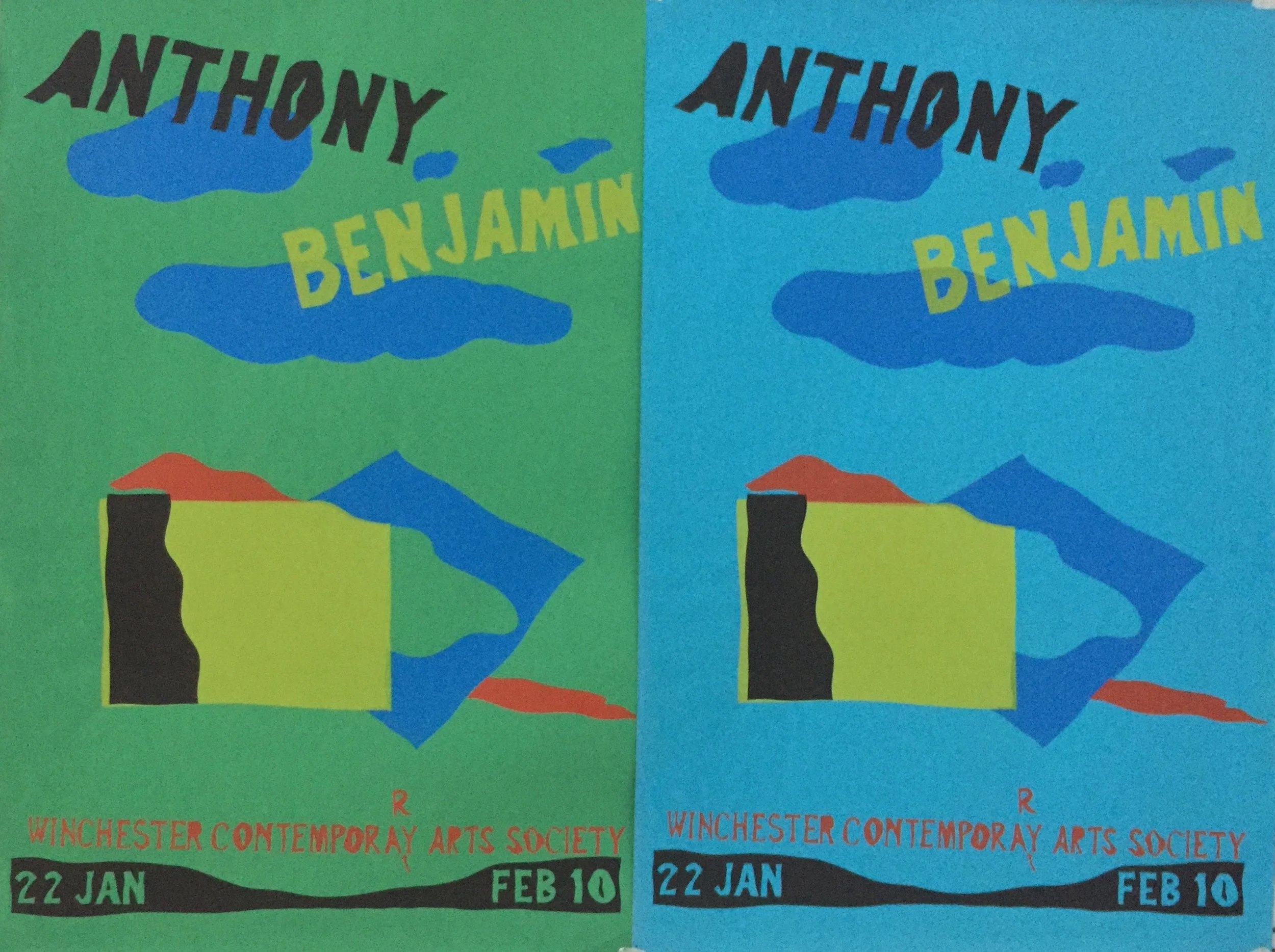Posters for the exhibition, made by Benjamin (noted for his bad ‘spiling’)