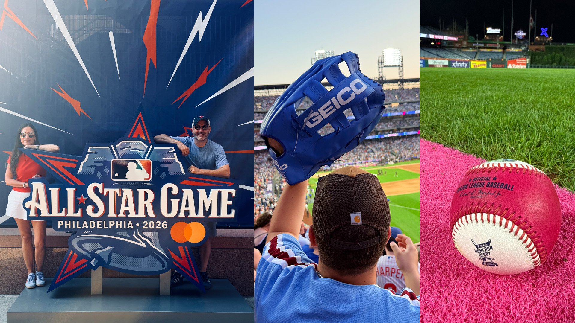 A Big Blue Glove and a Magenta Baseball