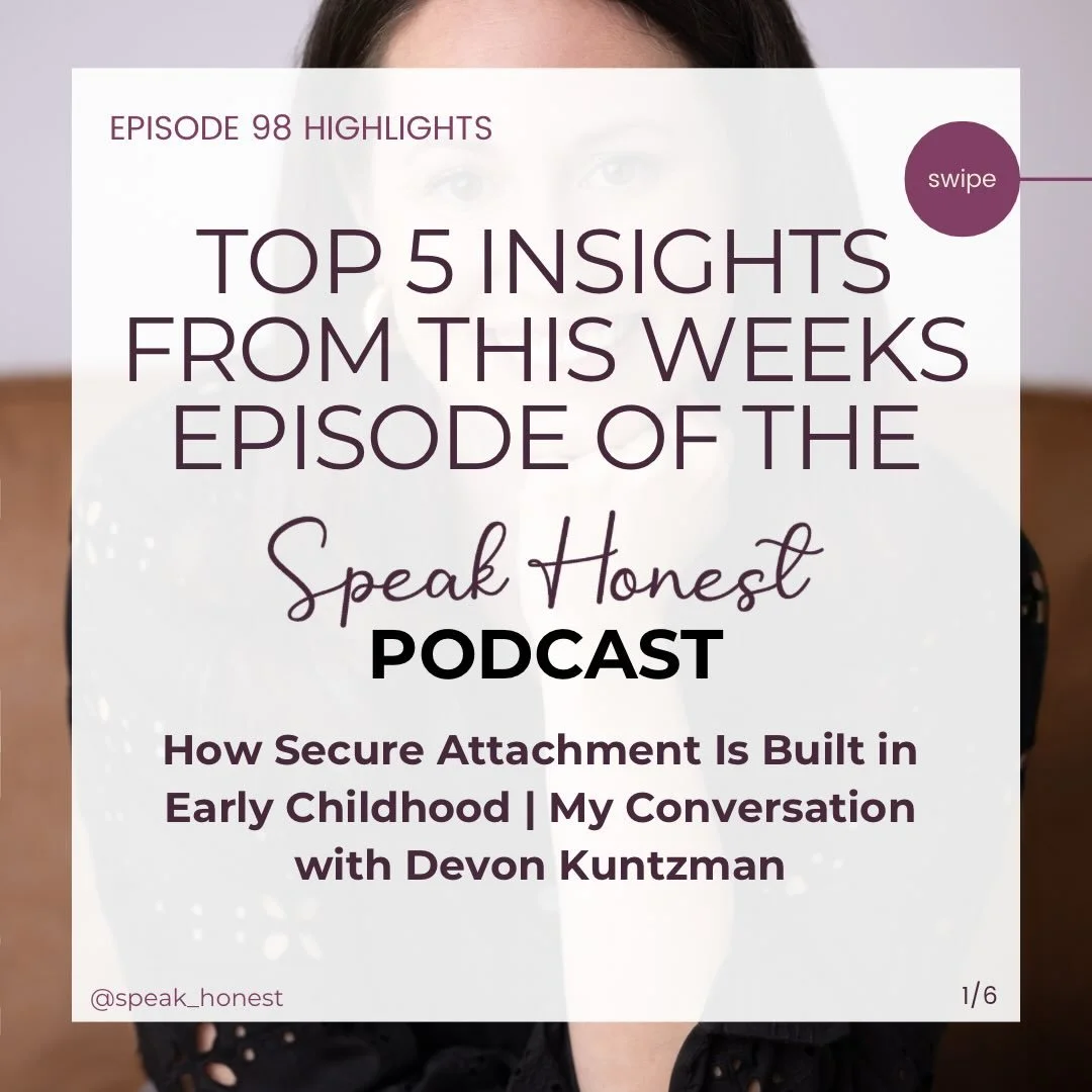 ✨ New Speak Honest Podcast episode is live ✨

This is one of those conversations that changes how you see parenting&hellip; and yourself.

In this episode of Speak Honest, I sit down with Devon Kuntzman, the founder of @transformingtoddlerhood and th