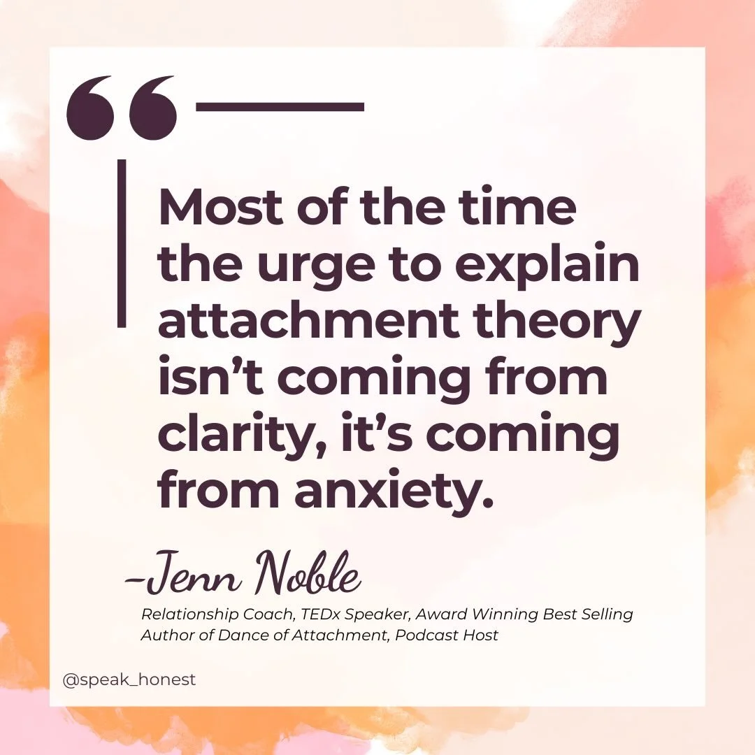 That one can sting a little&hellip; and also feel incredibly relieving.

So many of us learn about attachment theory and immediately want to share it, teach it, explain it, hoping it will calm the relationship and help us finally feel safe. But when 