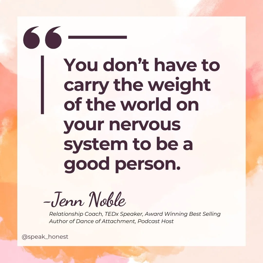 If you&rsquo;ve been feeling heavy lately, more reactive, more tired, or more emotionally worn down, this is your reminder that caring deeply does not require collapsing under everything that&rsquo;s happening.

Your nervous system was never meant to
