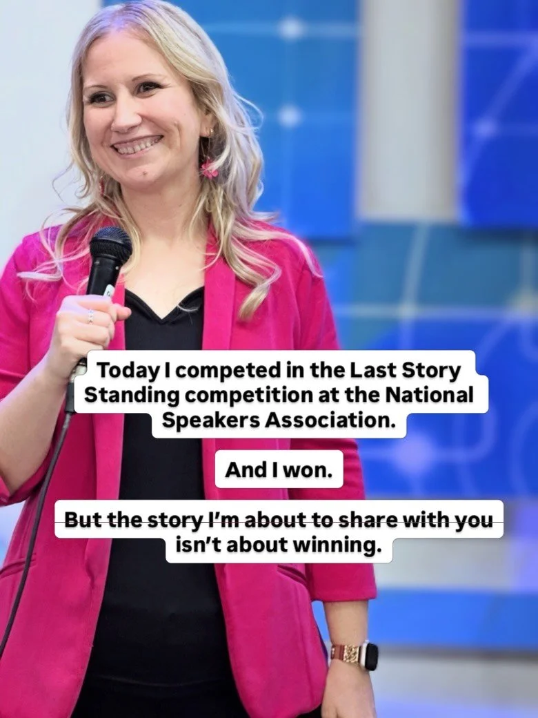 Today I competed in the National Speakers Association&rsquo;s Last Story Standing competition&hellip; and I won. 🏆

But the real win wasn&rsquo;t the stage.

It was realizing that becoming secure isn&rsquo;t about having steady hands. It&rsquo;s abo