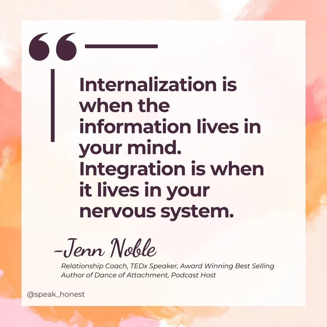 Internalization sounds really good.

You can explain your patterns. You can name your attachment style. You can break it all down over brunch like you&rsquo;re giving a TED Talk.

And yet&hellip; you&rsquo;re still in the same dynamic.

That&rsquo;s 