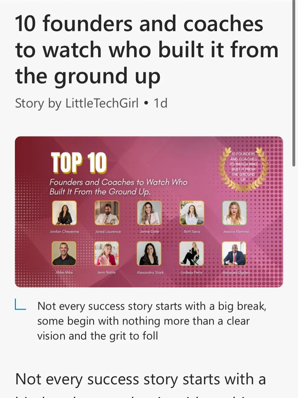 I&rsquo;m in an MSN feature as one of 10 Coaches to Watch, and this one feels really special.

Not just because of the feature, because of the people I get to share the space with. Coaches doing honest work, building from the ground up, and raising t