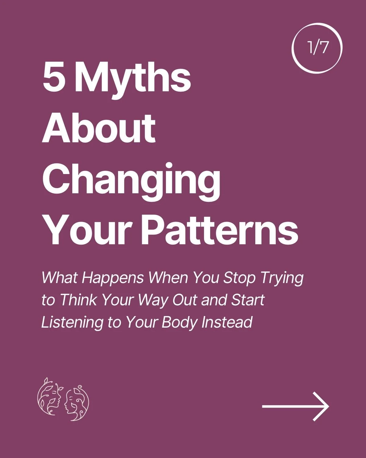 Your patterns are not personality flaws and your reactions are not proof that you are too far gone to change. 

👇 Save this one because these five myths are keeping so many smart, self aware women stuck in the same relationship cycles on repeat. Whi