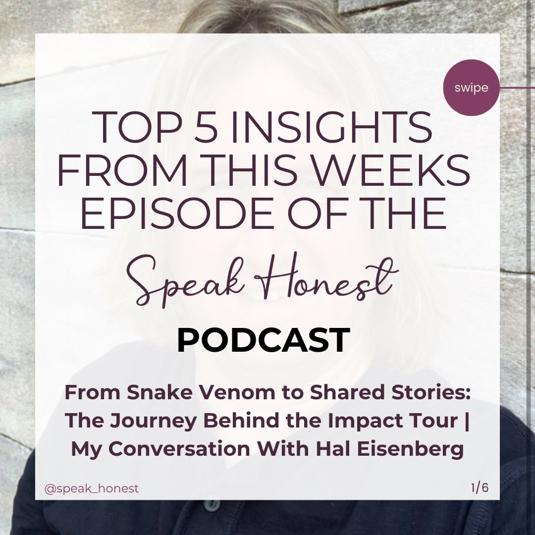 I sat down with @hal_eisenberg88 on the Speak Honest Podcast this week and I have not stopped thinking about this conversation since we recorded it. 

He got on a plane to Mexico for snake venom treatments while actively bleeding because something in