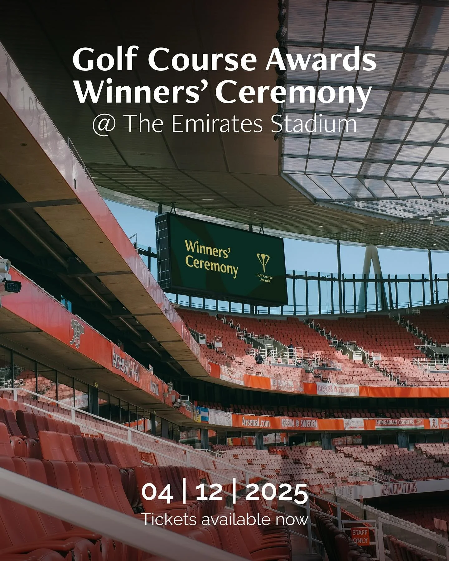 The stage is set! The 2025 Golf Course Awards Ceremony takes place on 4th December at Arsenal&rsquo;s iconic Emirates Stadium, London &mdash; an evening celebrating the very best golf courses and facilities in GB &amp; Ireland.

Our finalists, judges