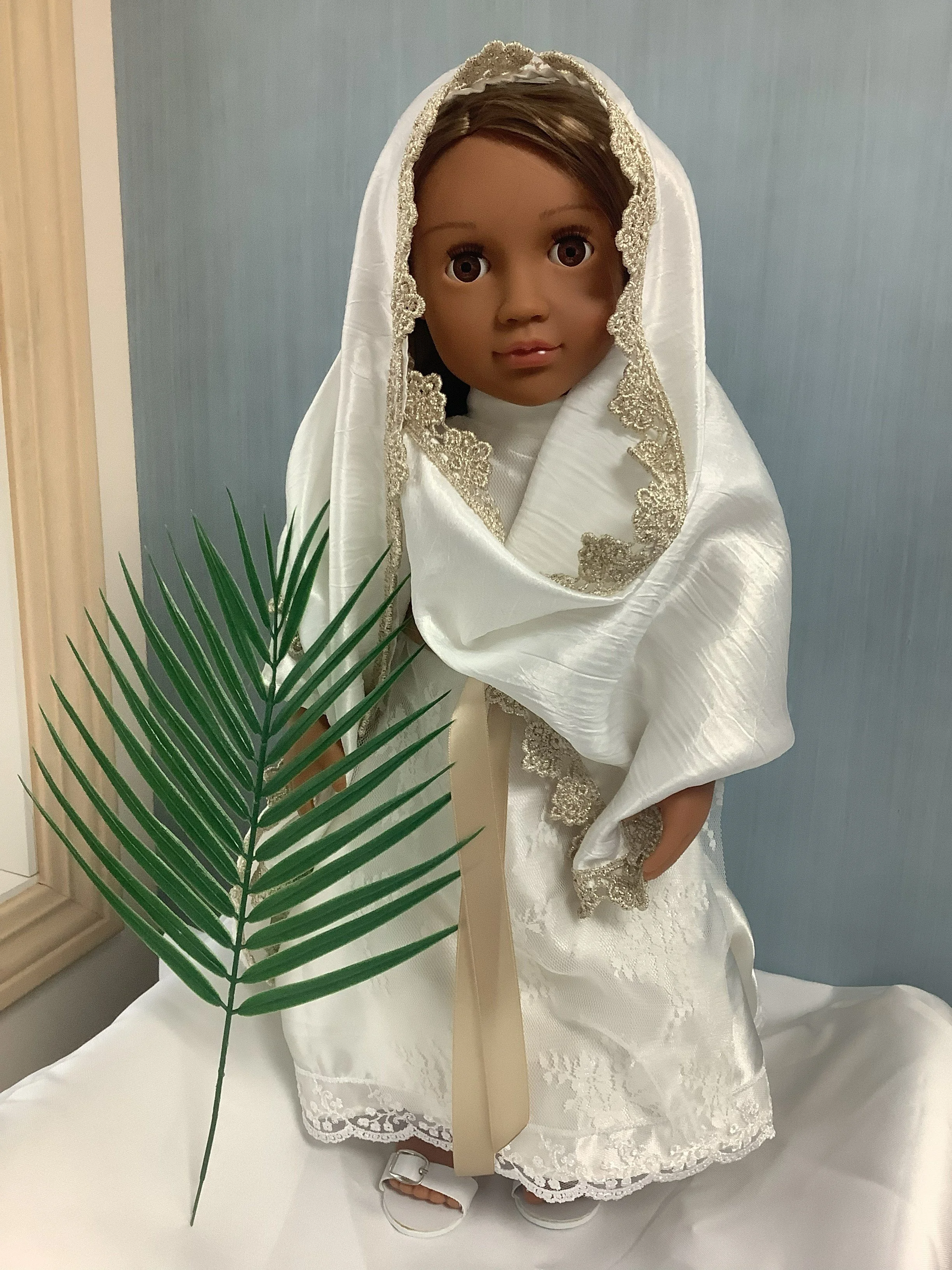 Saint Clare of Assisi Bridal Gown 18" Doll