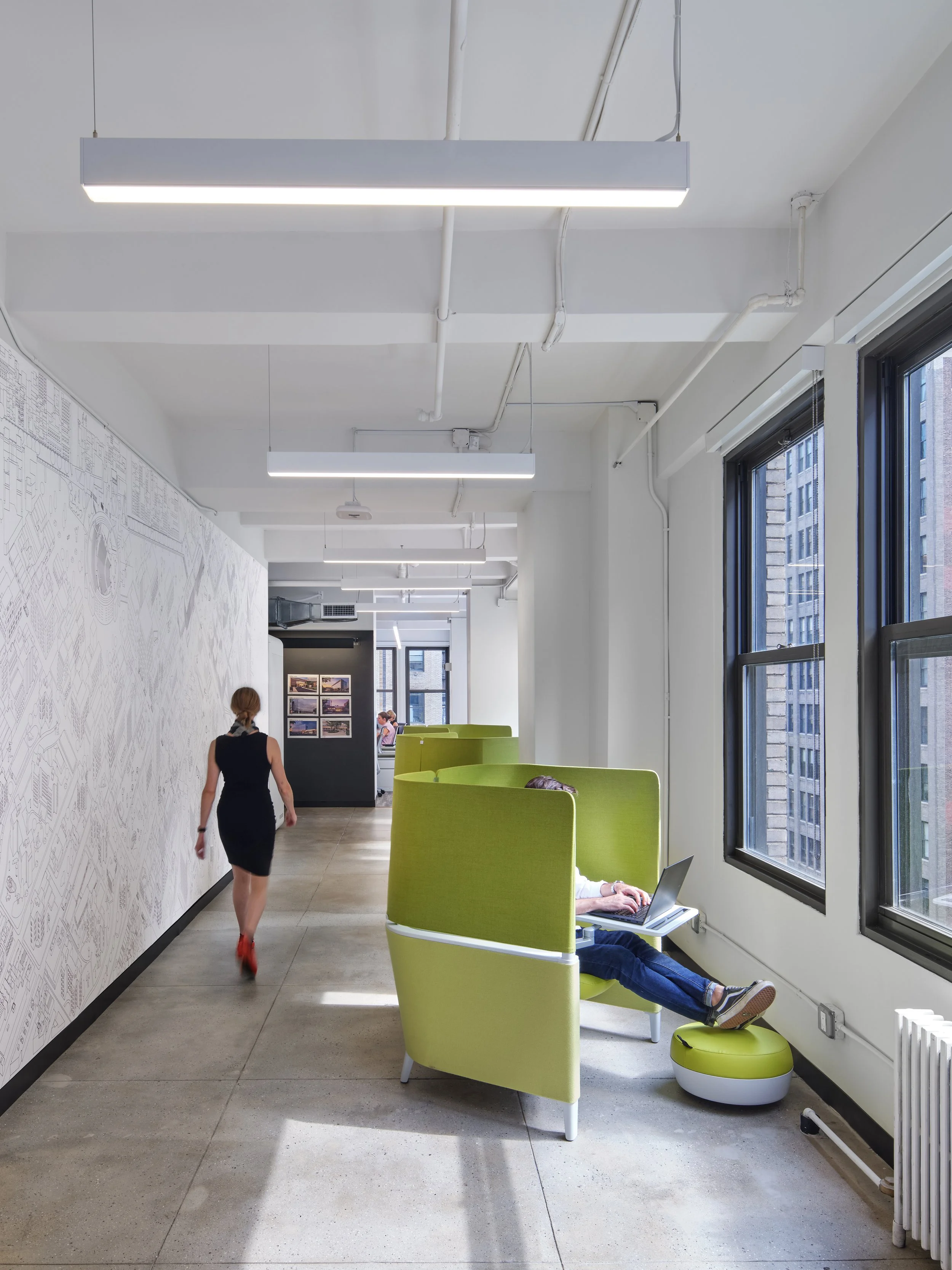 We celebrated our journey with a custom mural designed by our team, showcasing real EwingCole projects. This artwork not only reflects our collective spirit but also instills pride and ownership in the spaces we've crafted together.