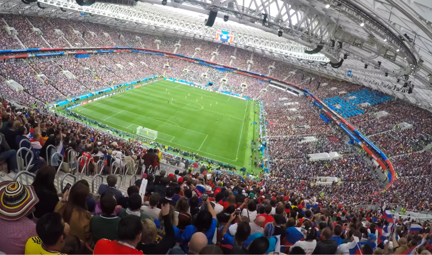soccer stadion view from the high seats