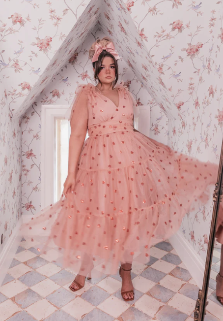 JessaKae Sweetheart Dress in Pink with Red Hearts