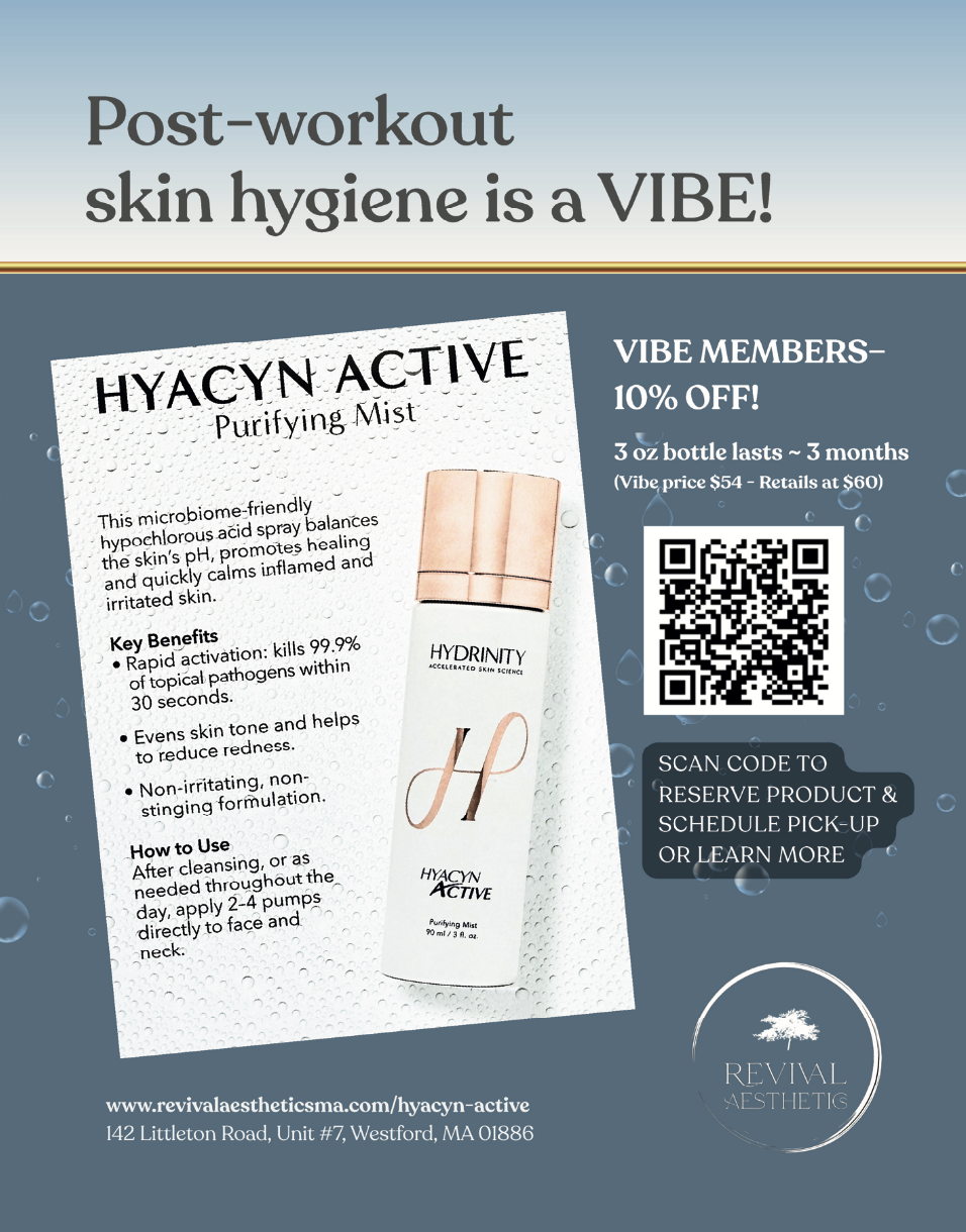 Hyacyn Active Purifying Mist: Custom flyer copyright 2026 Revival Aesthetics Westford, MA