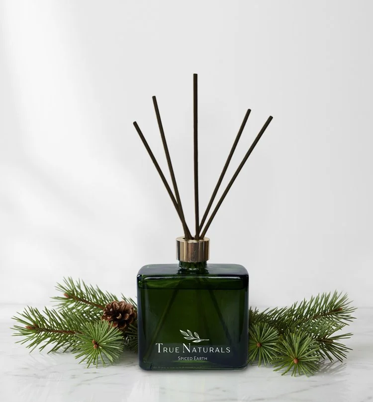 True Naturals Spiced Earth reed diffuser, all natural plant-based home good