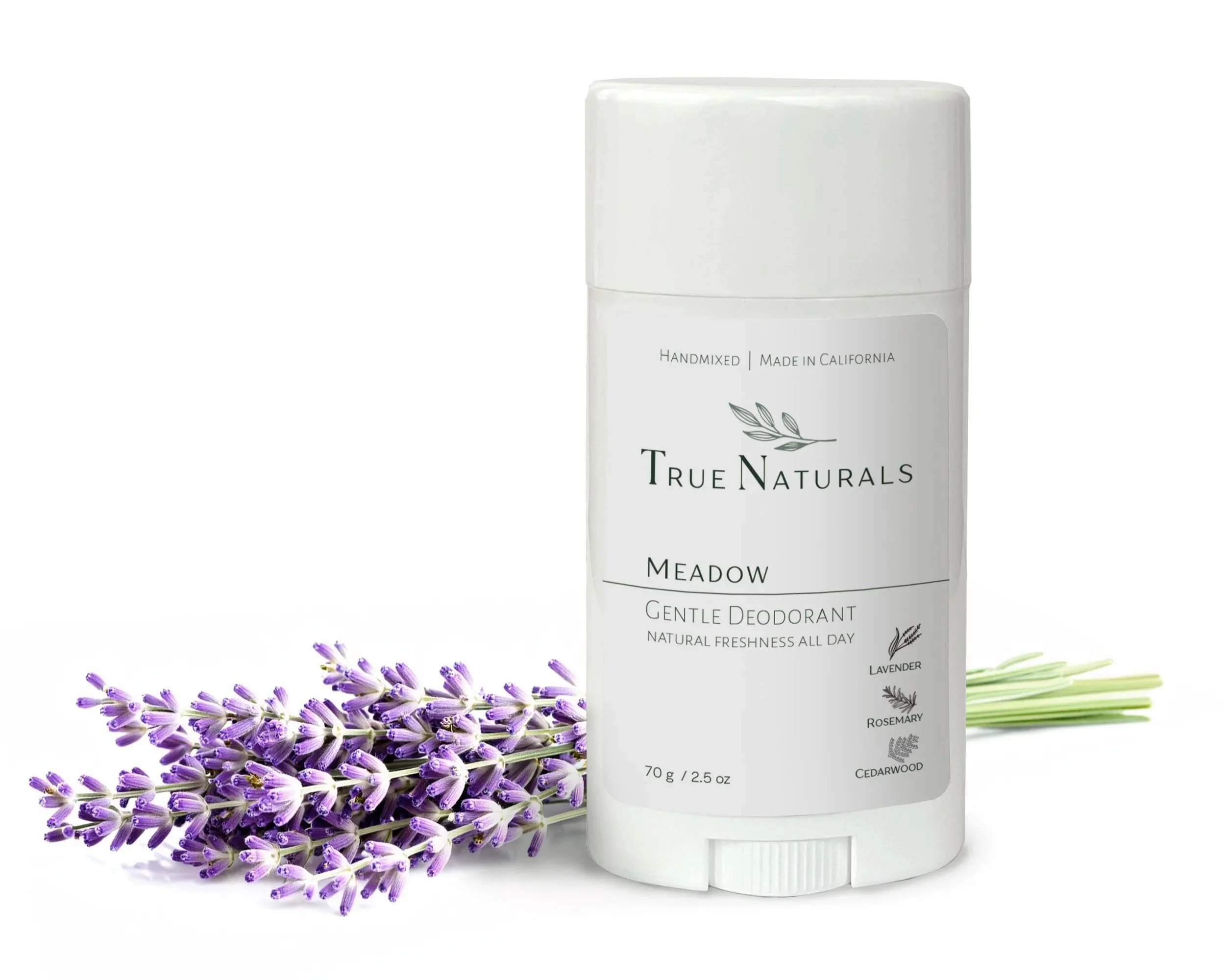 True Naturals Meadow all natural plant-based gentle deodorant, lavender scent