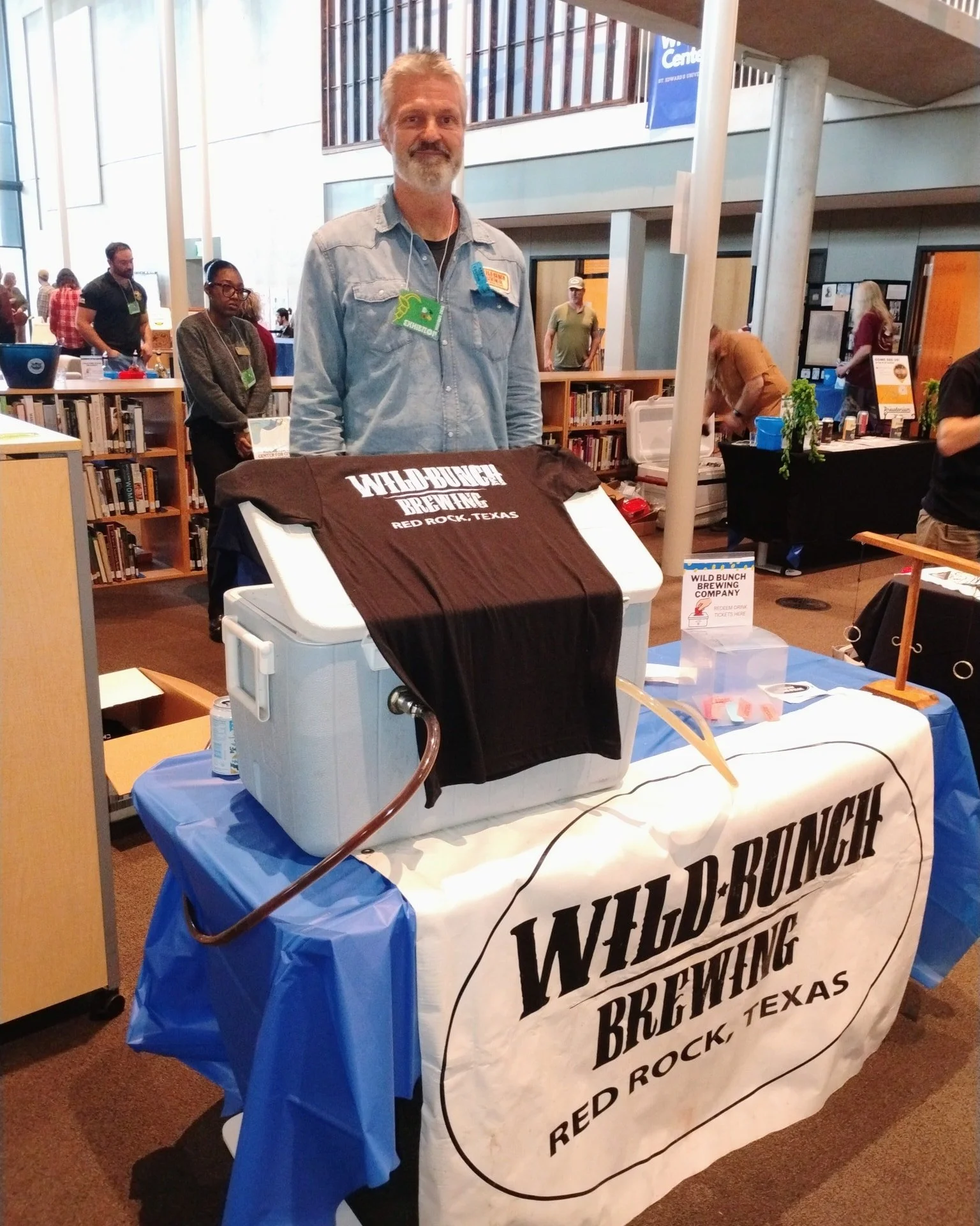 Free Beer. Come to St. Edwards University in Austin, Munday Library until 8 p.m. tonight, Thursday Jan 22.  There are several breweries here.