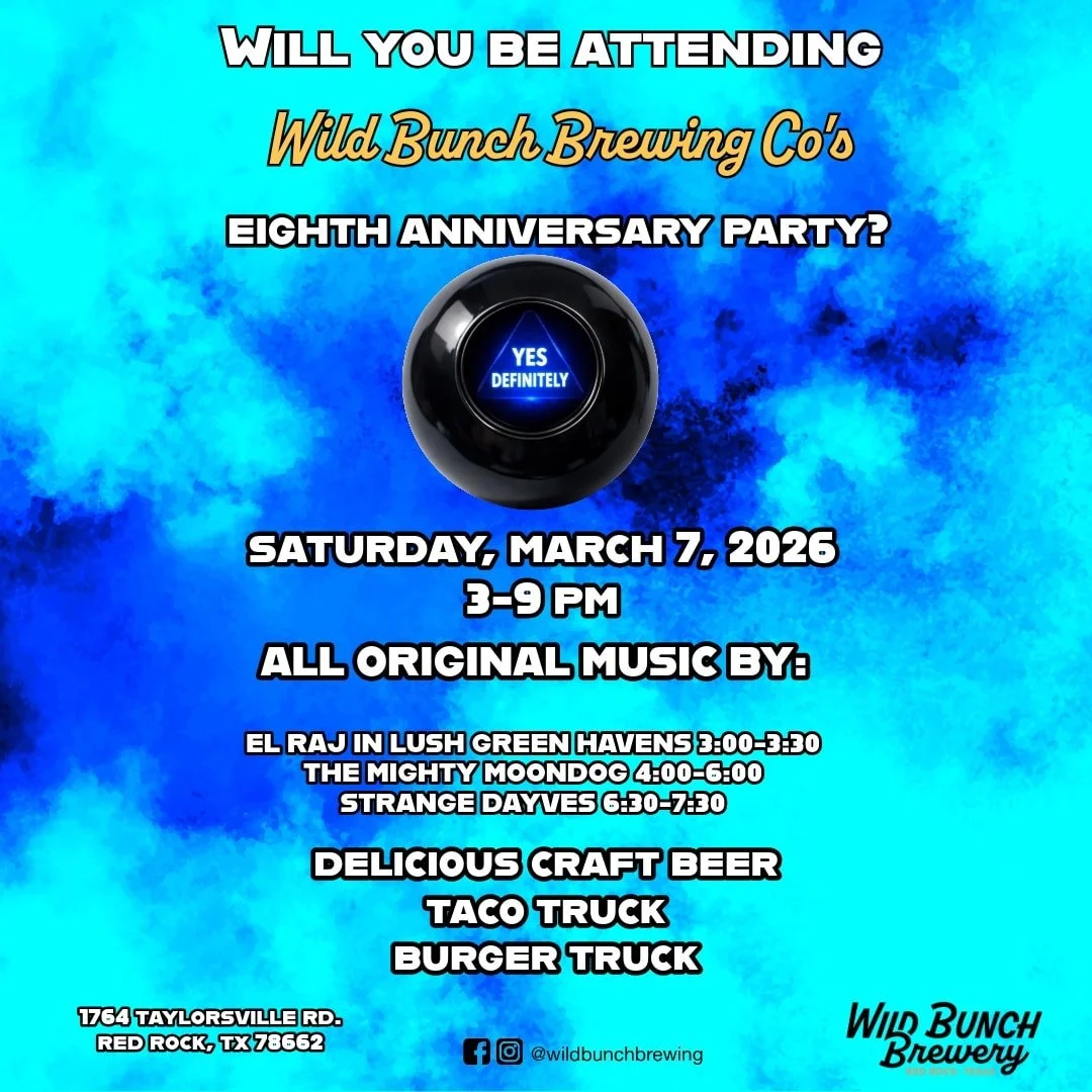 Mark your calendars. Save the date. It's hard to believe it, but our taproom is about to turn 8 years old.  We have been through a lot together, and are still going strong. Come out and celebrate with us on March 7. We will have live music (all origi