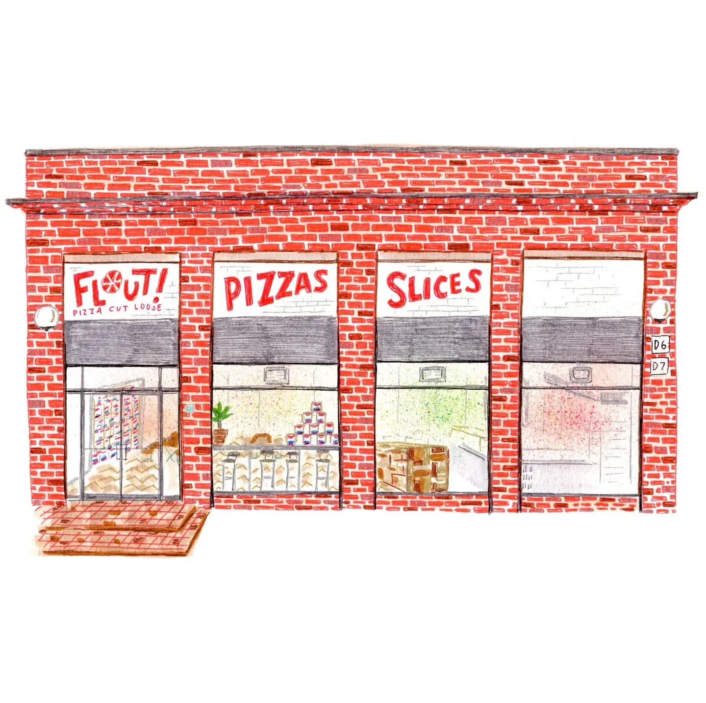 No heating, not enough electricity to fully power the oven, zero passing footfall. Completely inappropriate for a slice shop...I wouldn't have it any other way. Imperfectly perfect. Very privileged that @joelholland_studio illustrated our Portview sh