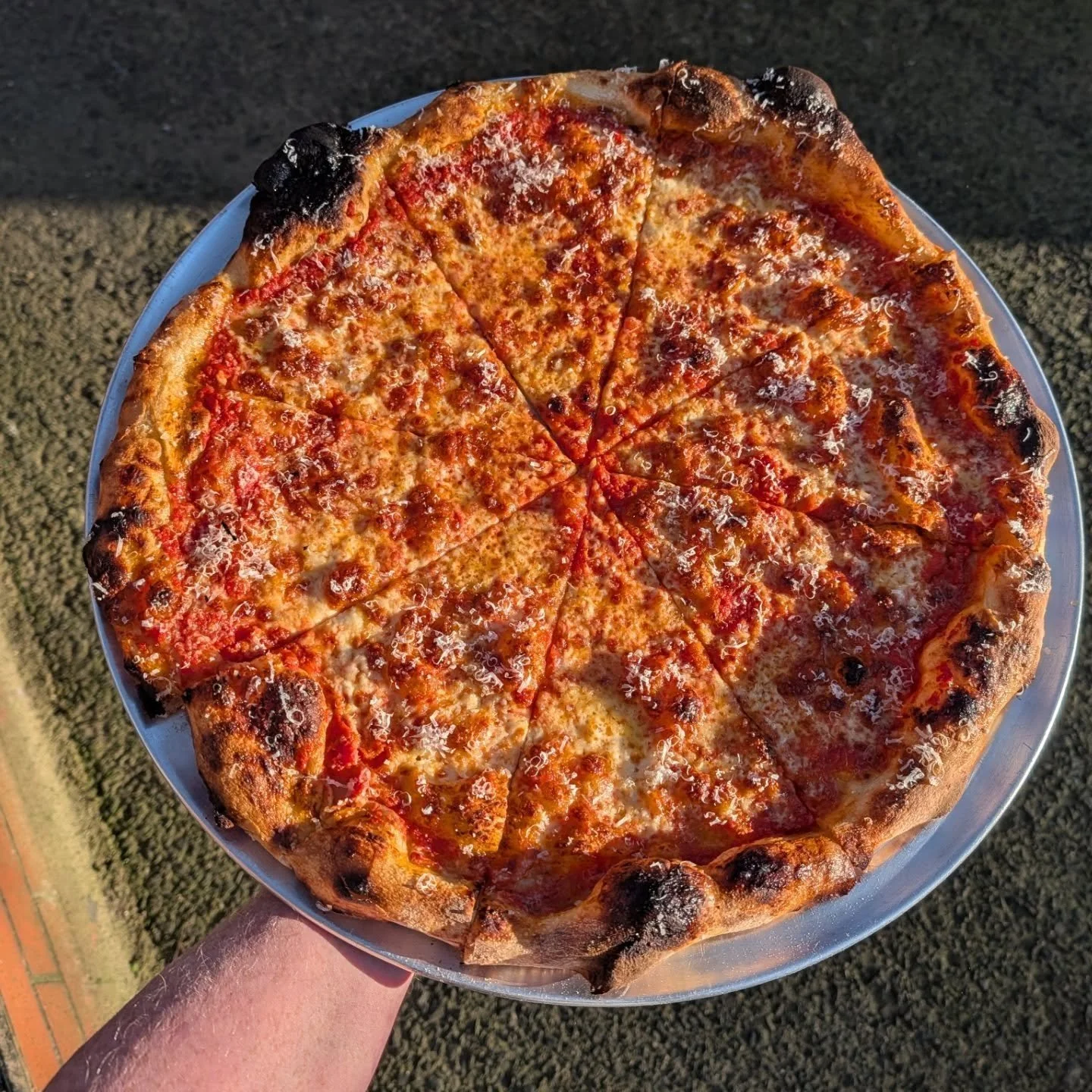 We're off again for this week. Weds-Sat 12-2 for slices and pies/Fri &amp; Sat evenings for pre order collections...these are live on the website right now. Fri night will be NY (like the regular pie in pic 1), Sat will be New Haven (like the spicy p