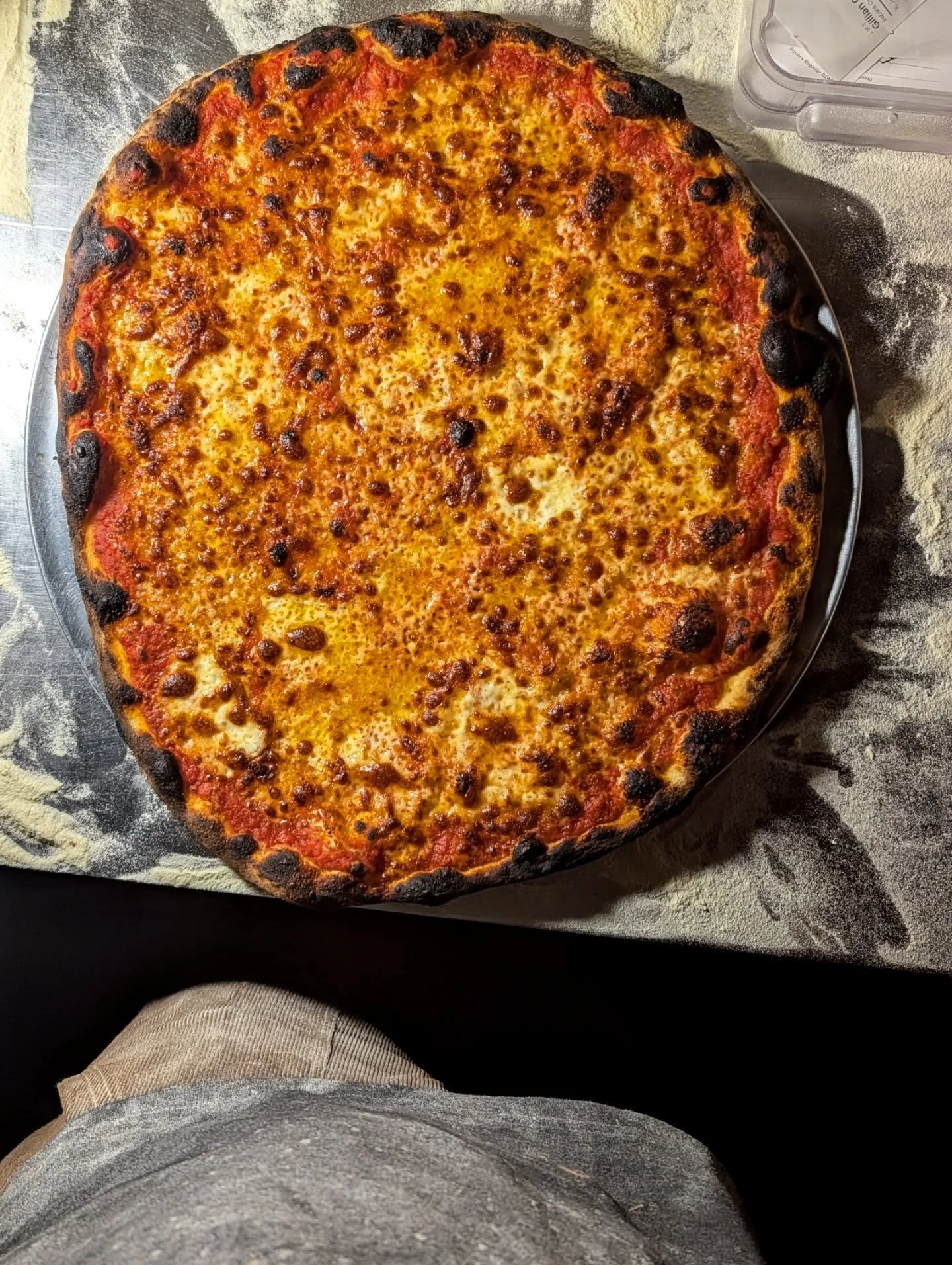 The last pies of this week are New Haven apizza... specifically in the style of Sally's on Wooster Street. We made New York/Detroit/Sicilian/Grandma/Chicago Tavern styles this week. And focaccia, which I count as pizza, not bread. Each of those style