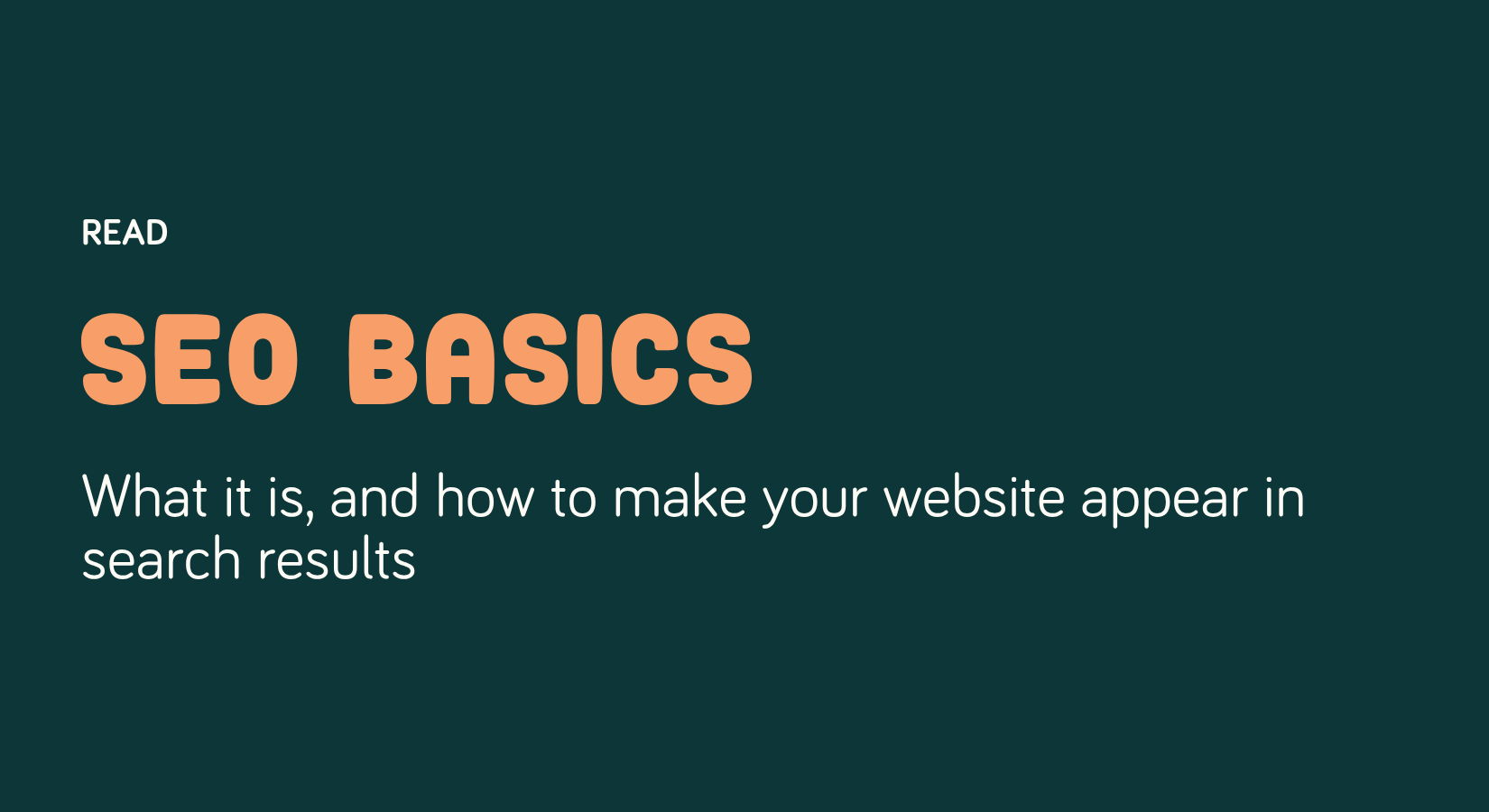 A graphic for a free blog post titled SEO Basics