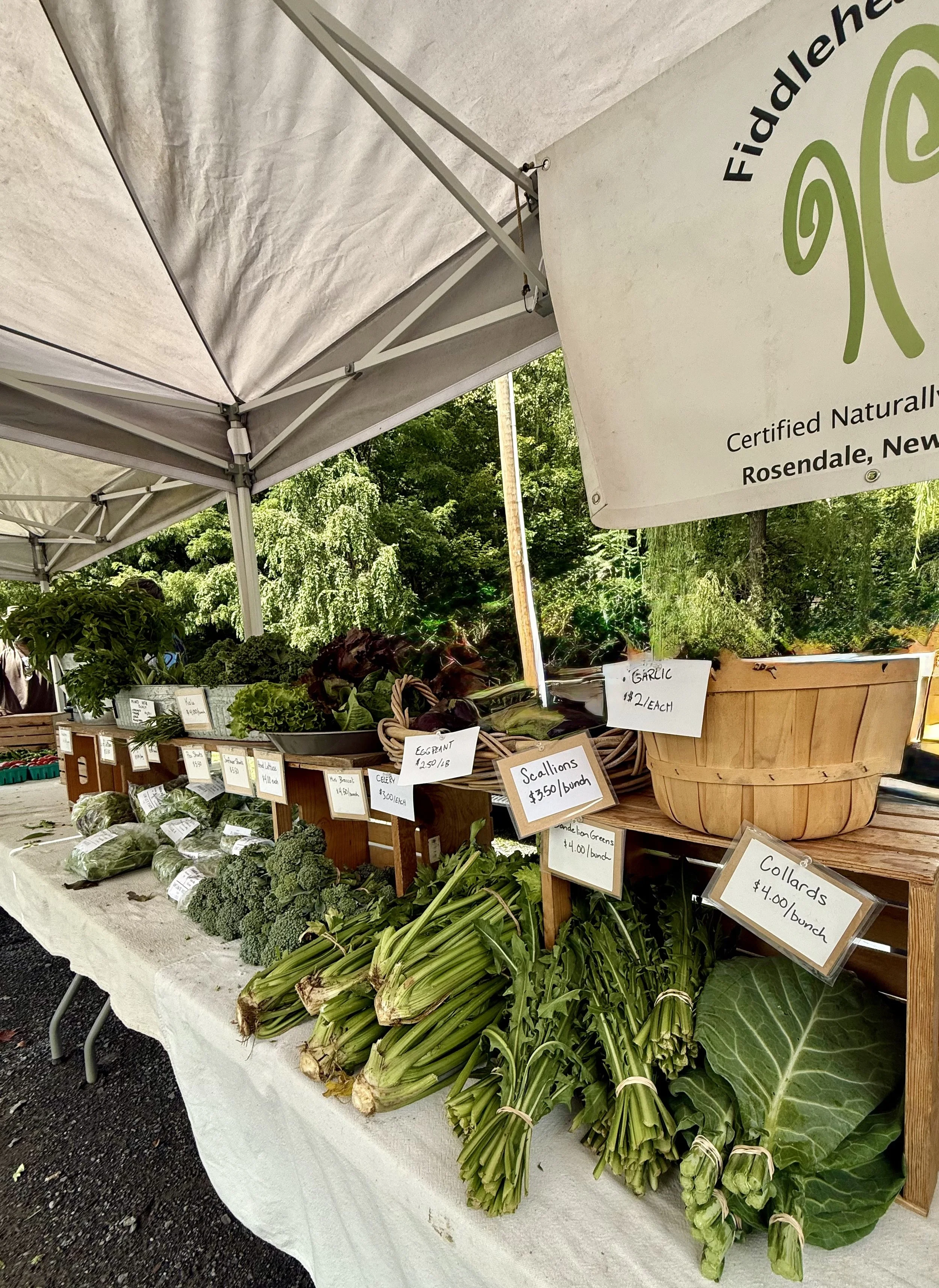 Fiddlehead Farm at a New York farmers market