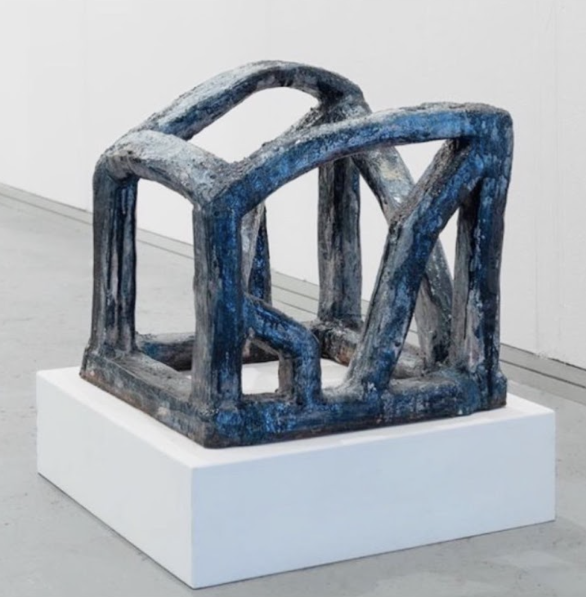 Tilt Shift, 2023 / Ceramic, Glaze, resin, salt, epoxy putty / 19 x 20 x 19 in