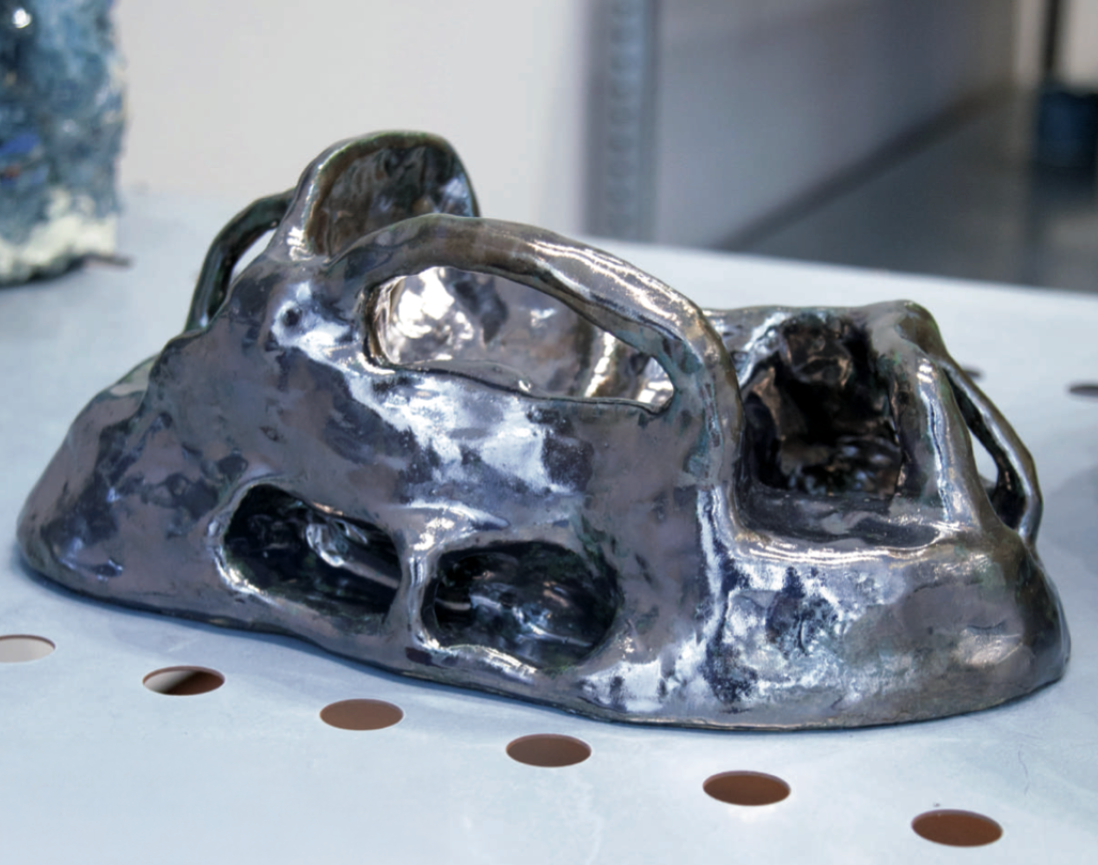 Medium Slumpie (prototype), 2024 / Glazed Ceramic / 15 ½ x 7 x 6 ½ in