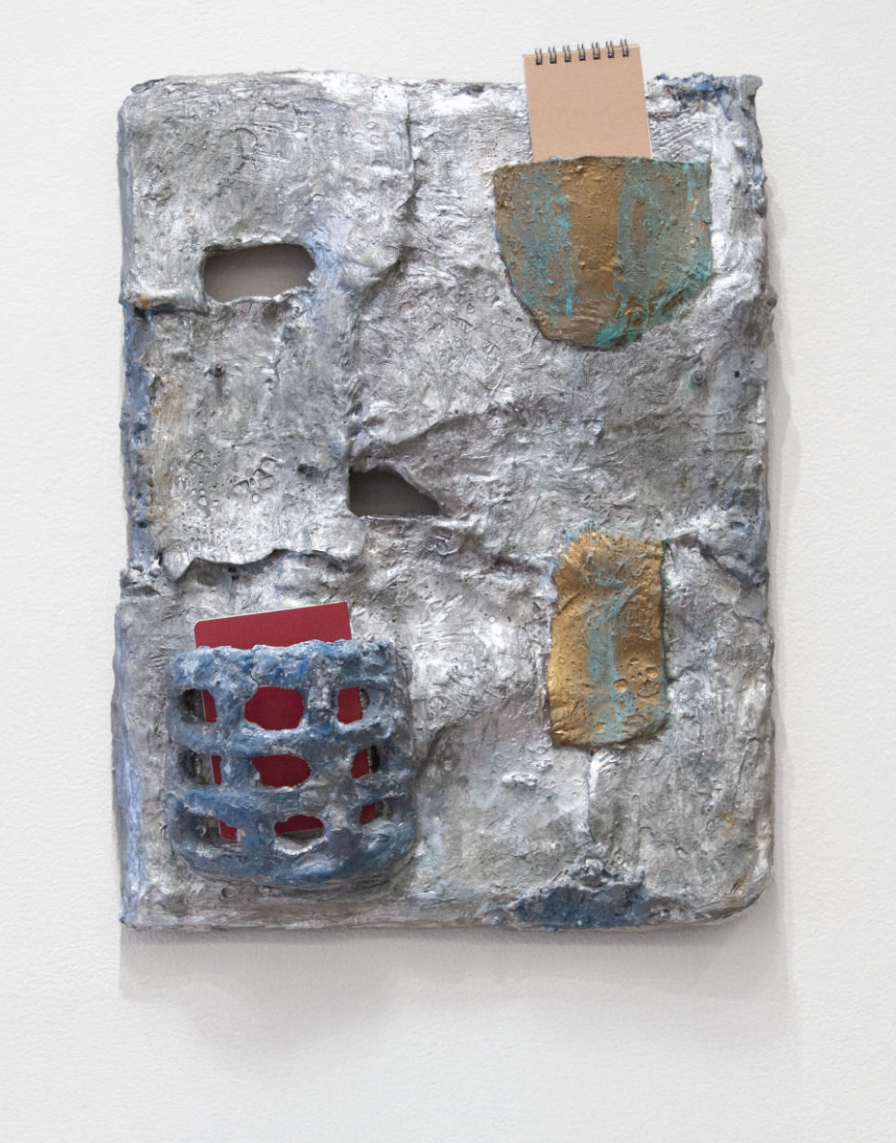 Marker Holder, 2024 / Bronze plate, Copper Plate, Ceramic, Glaze, Resin, Office Supplies / 15 x 18 x 4 inches 
