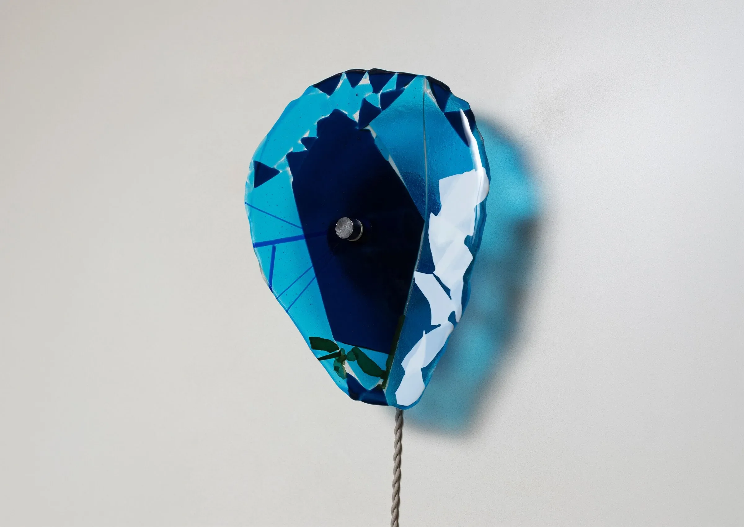 On view at Future Perfect / Sea Squall Glass Sconce, 2026 / Fused glass / 12 x 10 in
