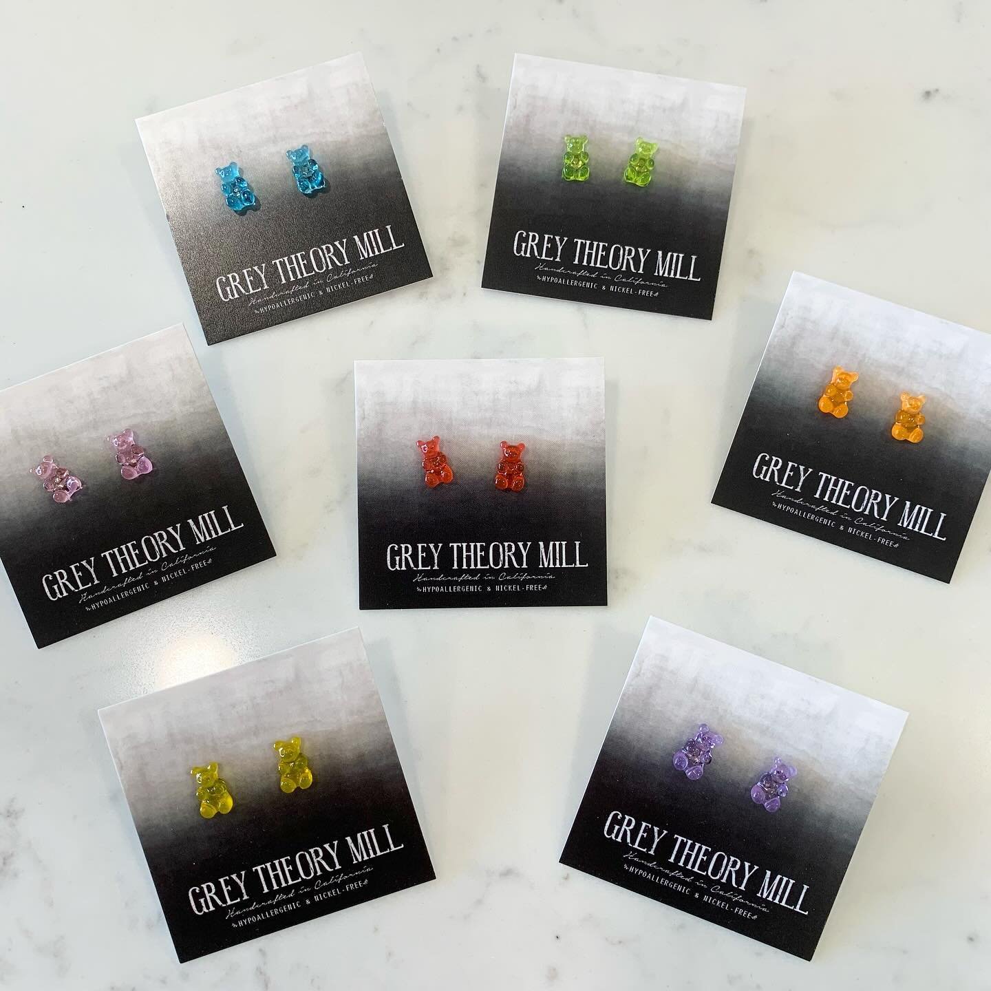 It&rsquo;s cuteness overload with these new gummy bear stud earrings by @greytheorymill! They look good enough to eat&hellip;but don&rsquo;t! 😅