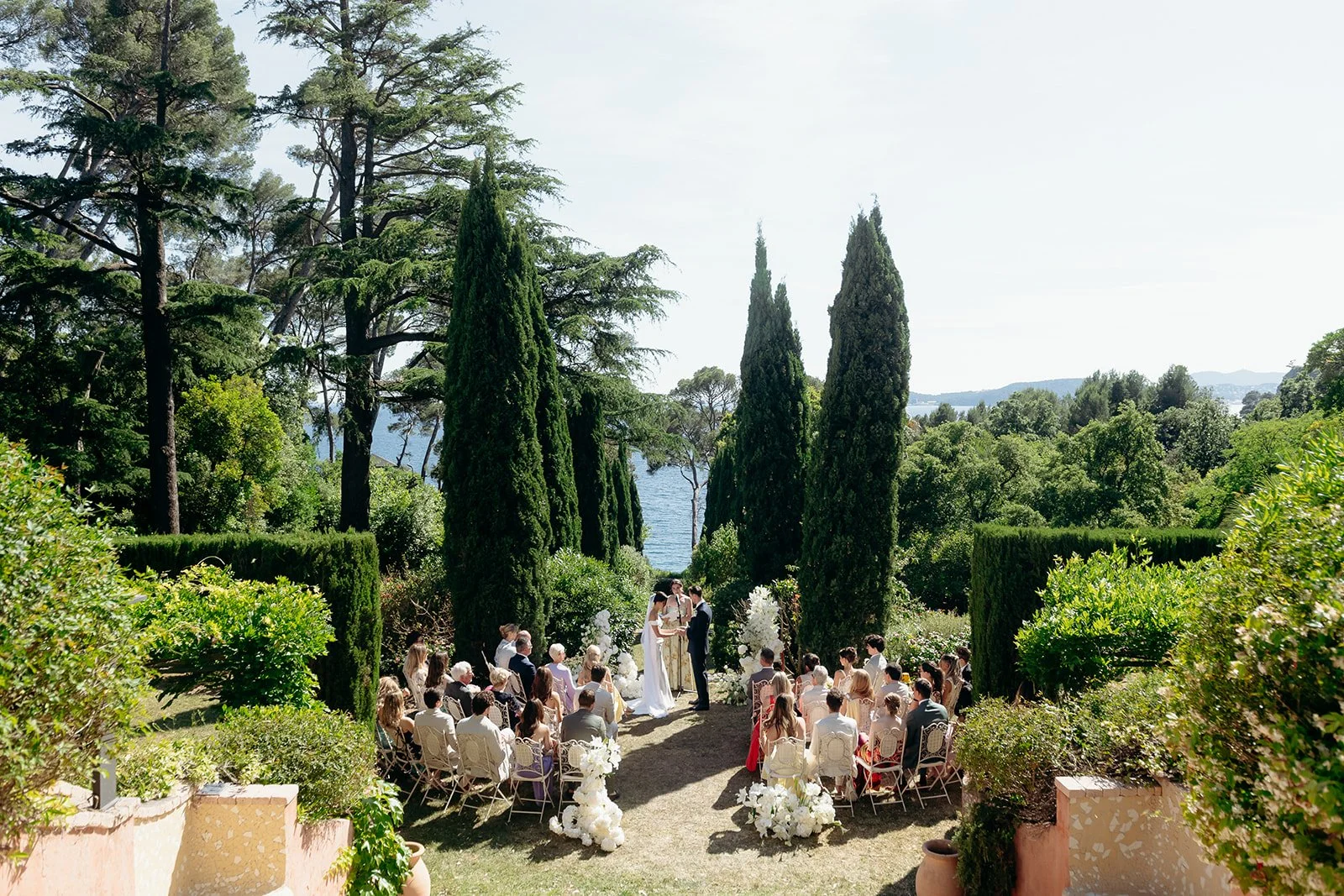Megan and Frazer during their destination wedding at Domaine Rocabella, Le Pradet, French Riviera