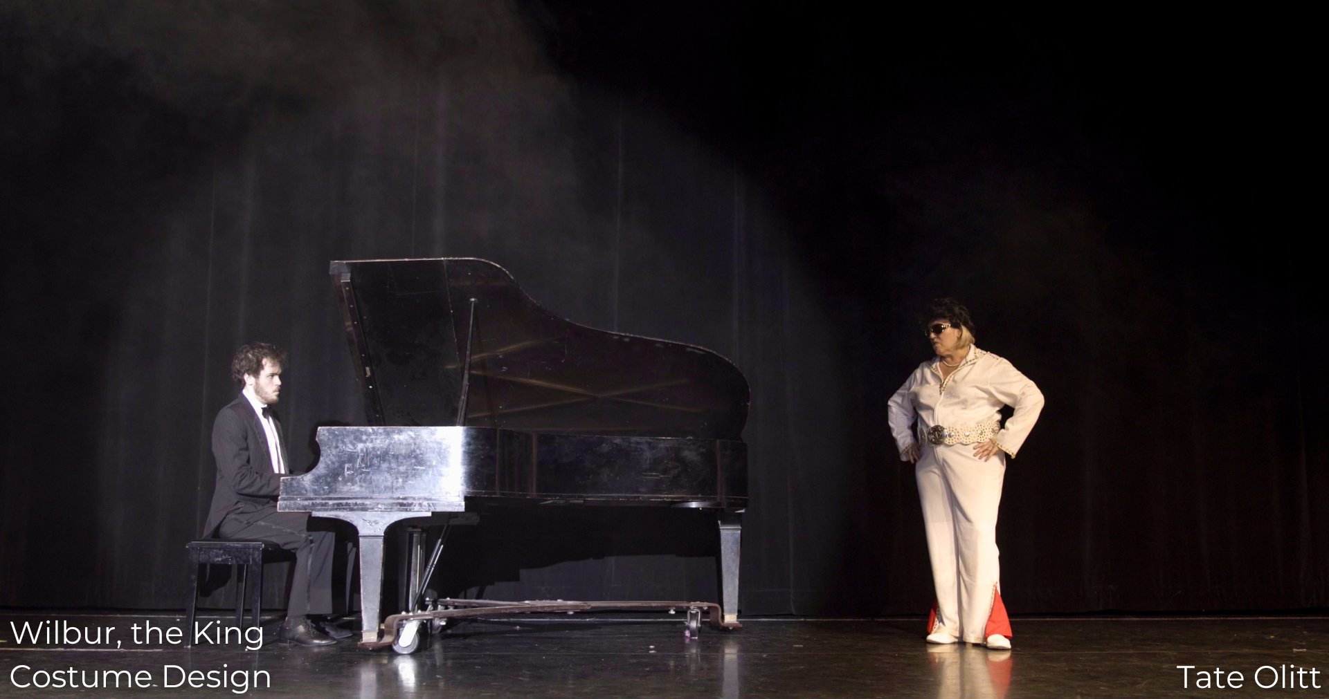 Young Wilbur and Professor in Elvis costume Wilbur, The King costume design by Tate Olitt