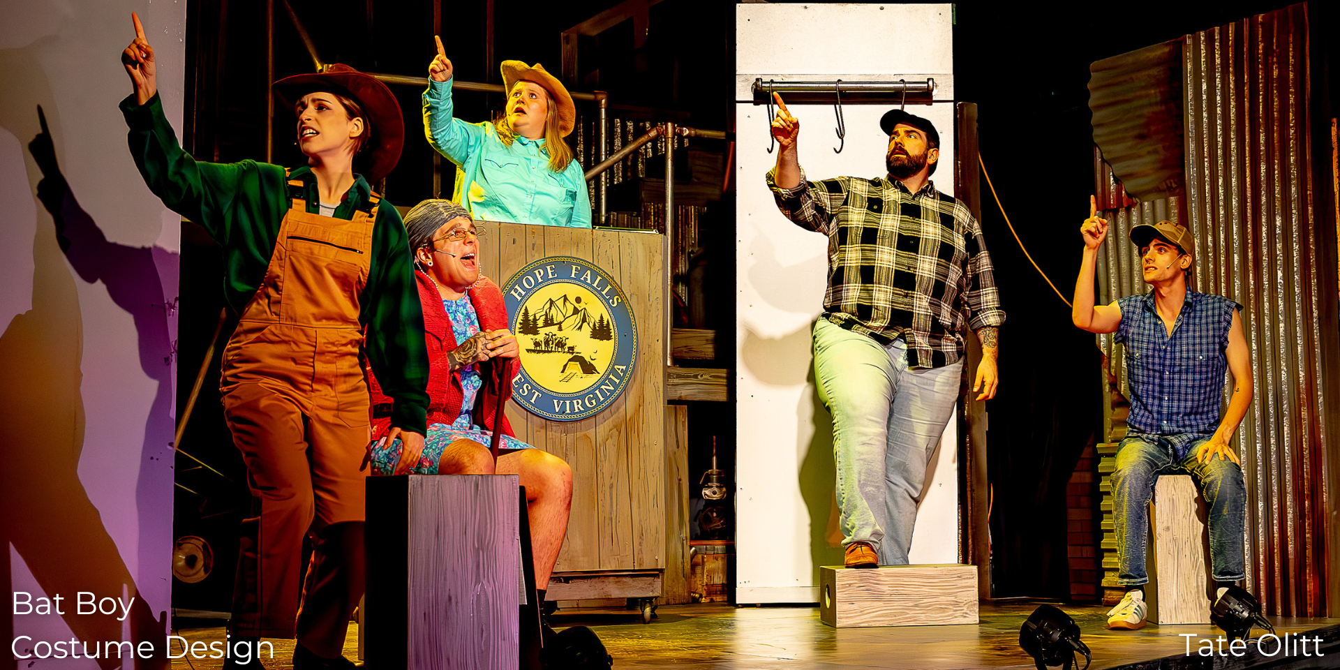 Bat Boy town hall costumes designed by Tate Olitt