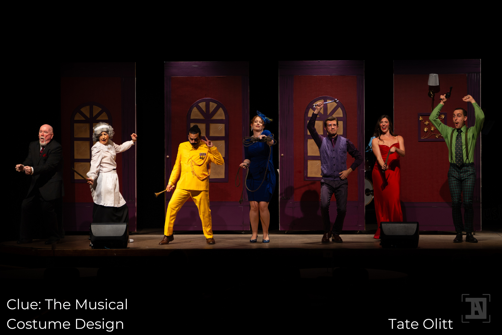 Suspects and Mr. Boddy Clue the Musical costume design