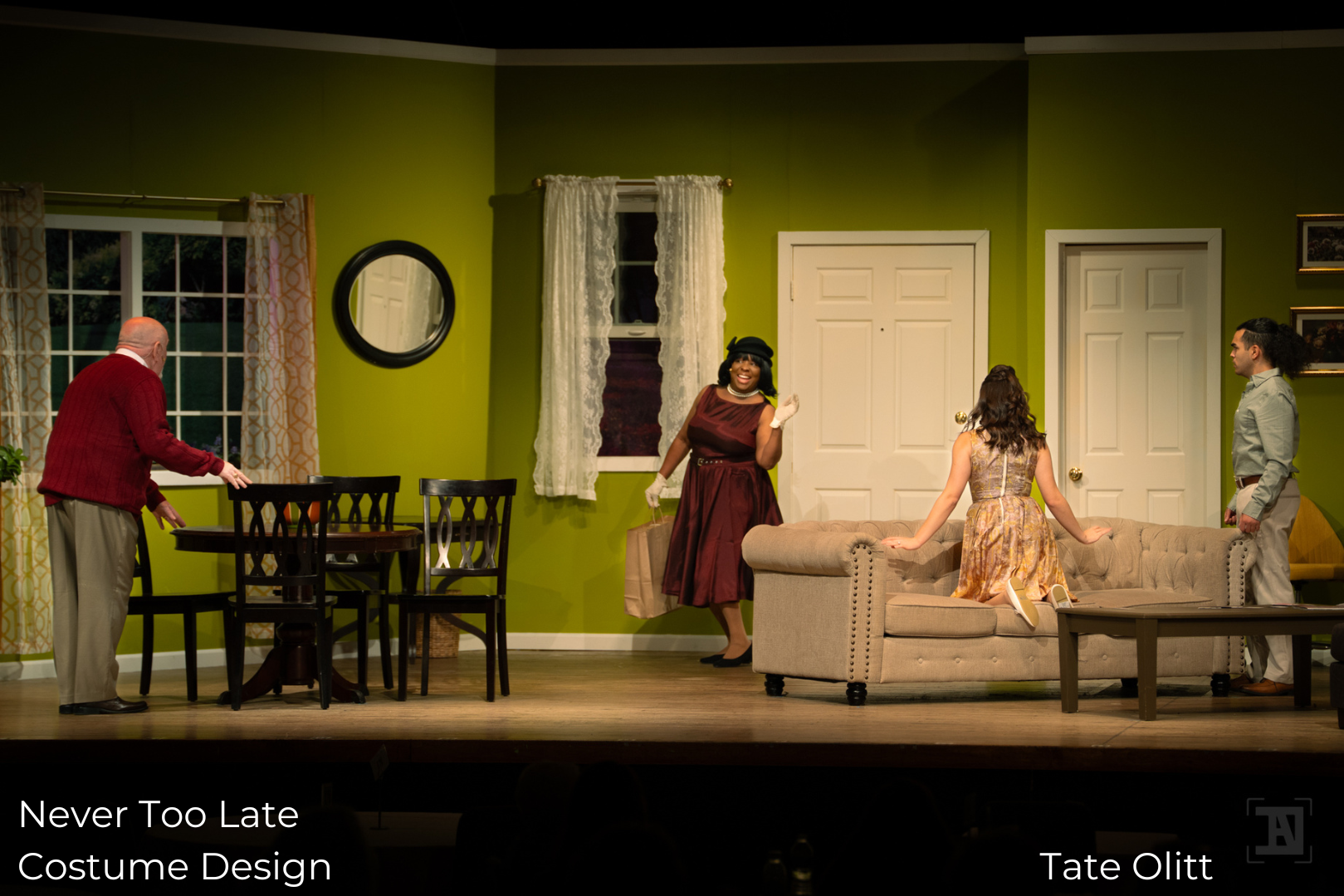 Never Too Late Costume Design Harry, Edith, Kate, and Charlie