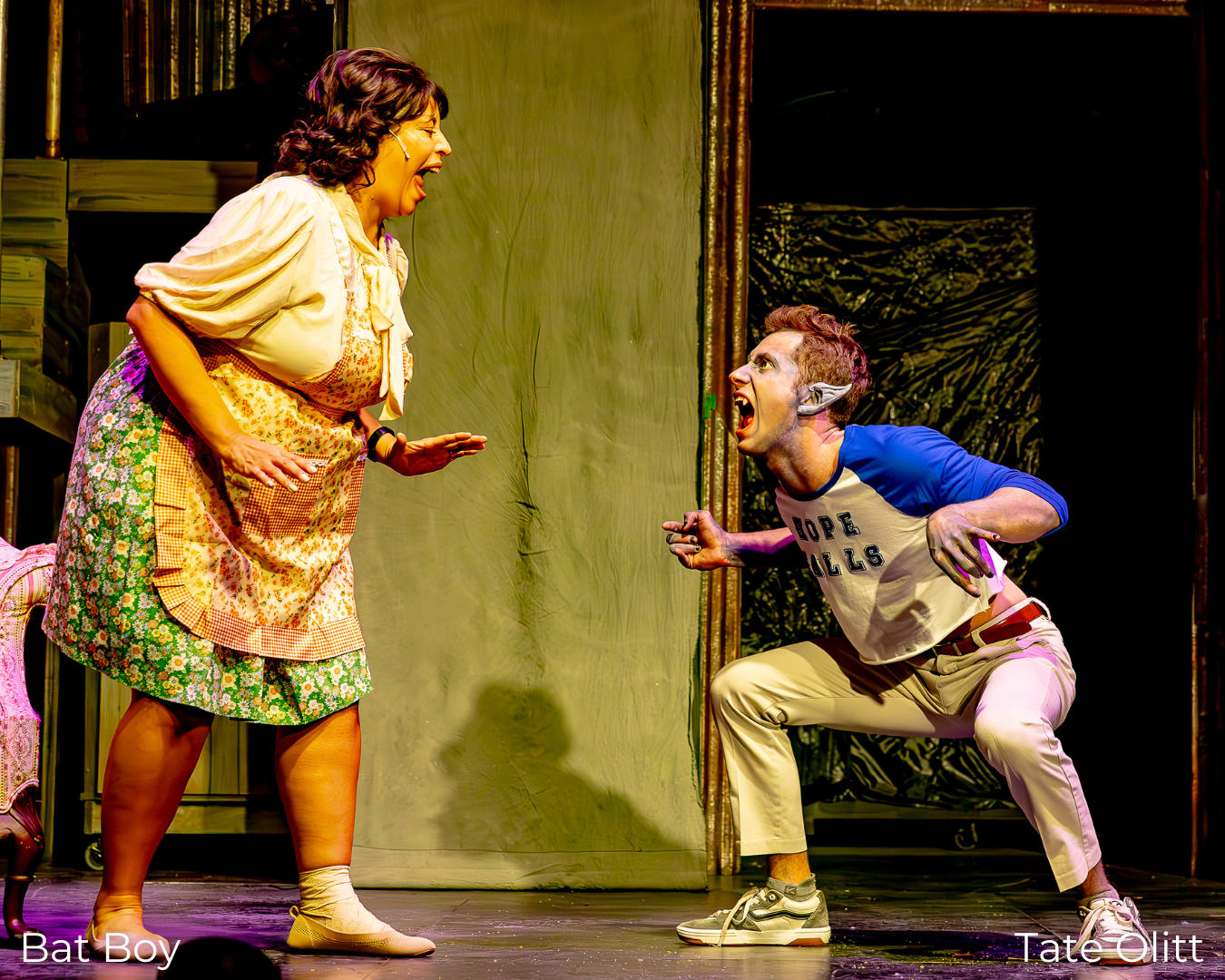 Bat Boy and Meredith costumes designed by Tate Olitt